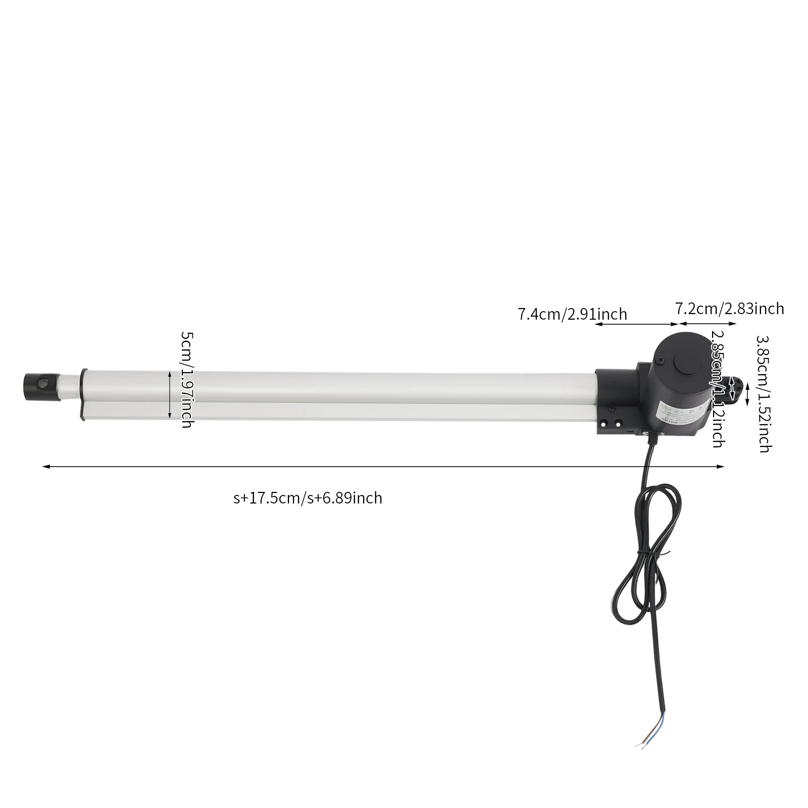 500mm Stroke Actuator, 12V Linear Actuator 6000N Force, Linear Motor for Recliner TV Table Lift Massage Bed Electric Sofa