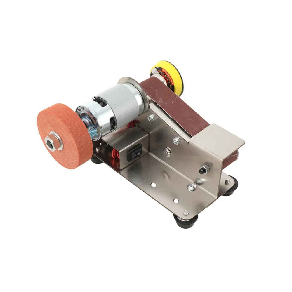 220V Mini Belt Sander Electric Handheld Polishing Grinding Machine for Sharpening EU Plug, Belt Sander, Electric Knife Sharpener