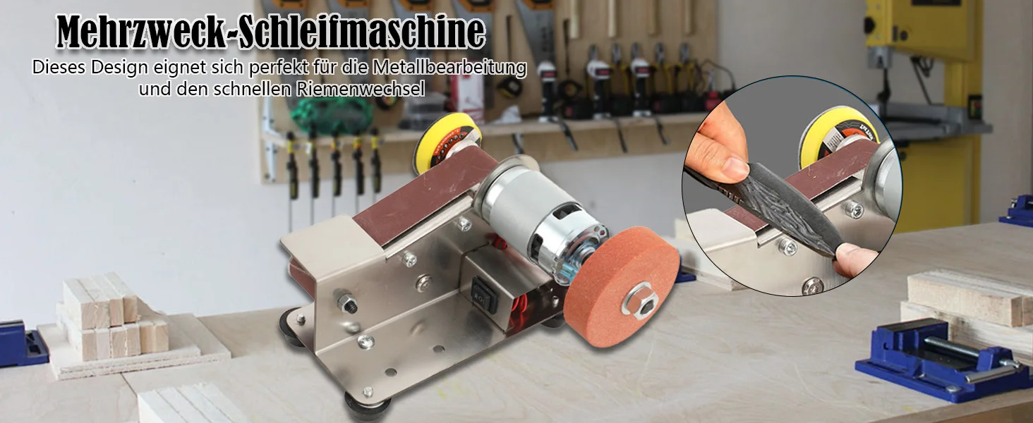 220V Mini Belt Sander Electric Handheld Polishing Grinding Machine for Sharpening EU Plug, Belt Sander, Electric Knife Sharpener