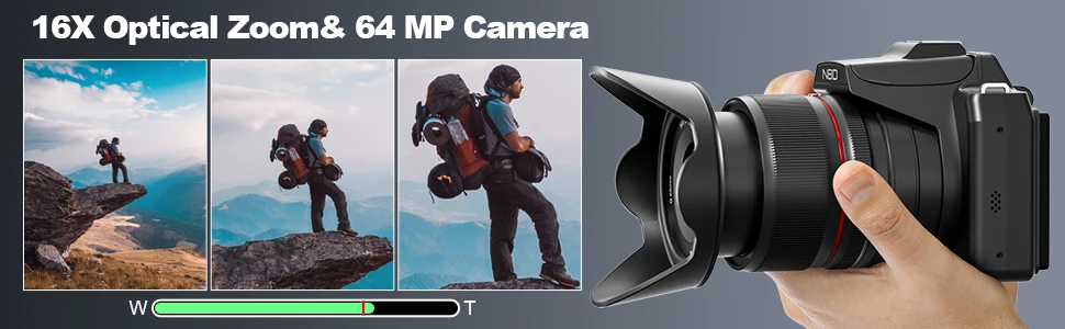 NBD 5K Digital Cameras for Photography 16X Optical Zoom Camera with WiFi & App Control, Vlogging Camera with 180°Flipable Screen