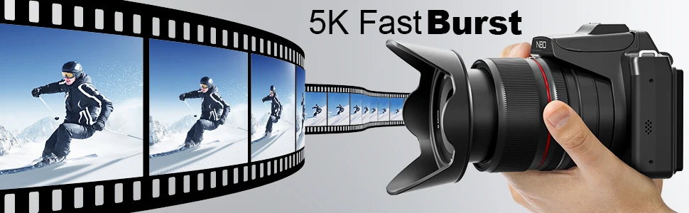 NBD 5K Digital Cameras for Photography 16X Optical Zoom Camera with WiFi & App Control, Vlogging Camera with 180°Flipable Screen