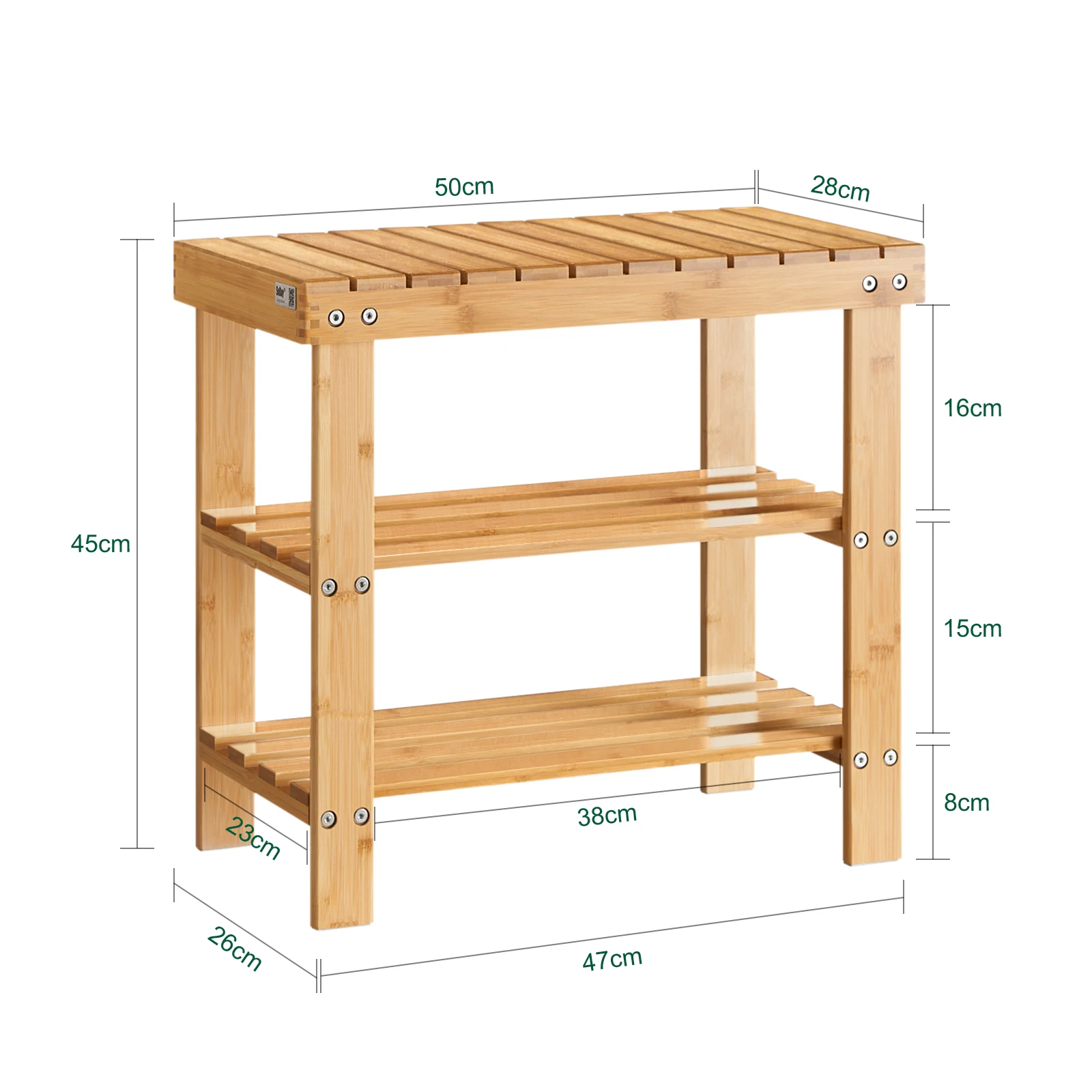 SoBuy FSR02-K shoe rack Bench Shoe Bench made of high quality bamboo with 2 years warranty B50cm