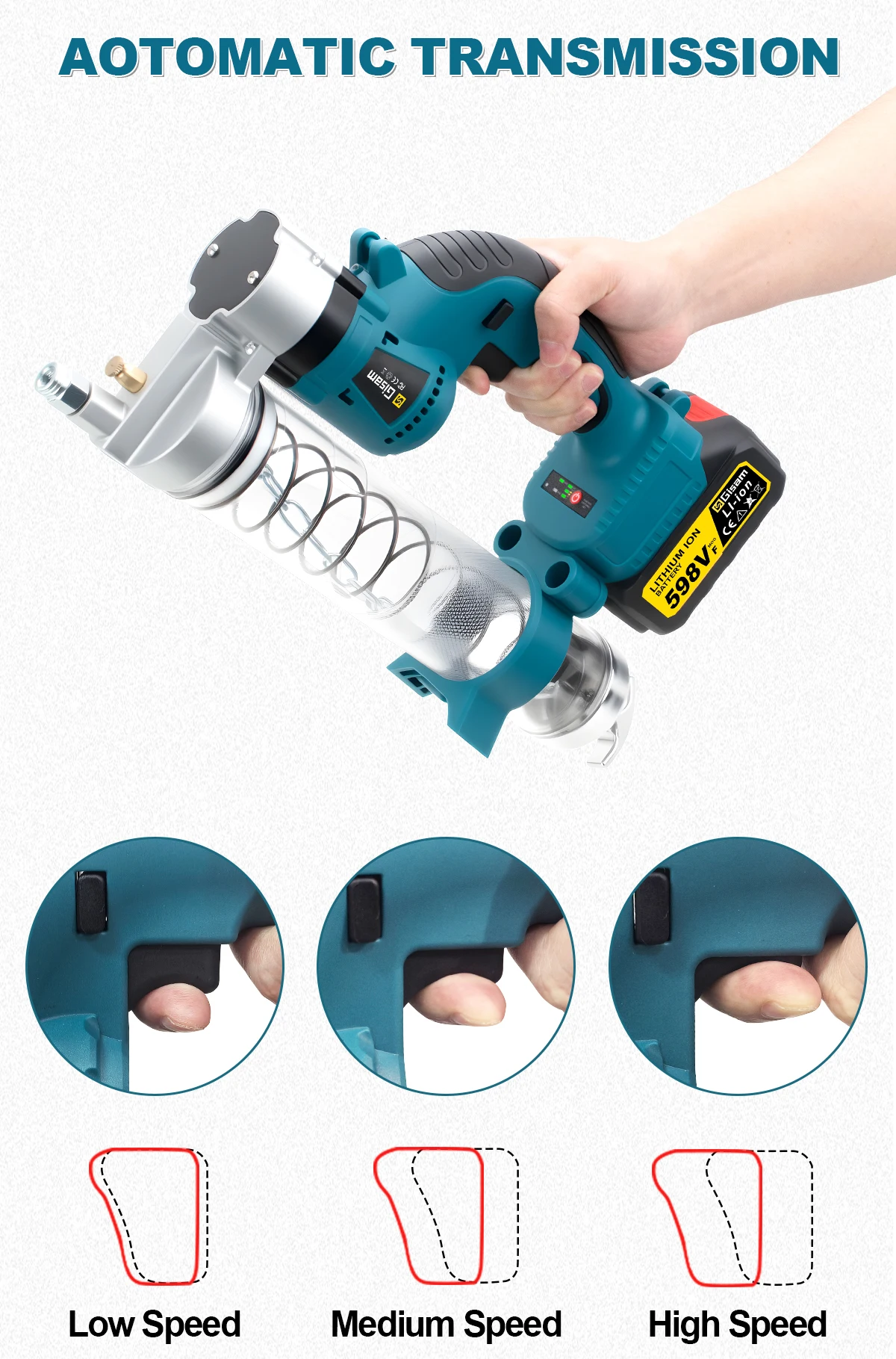 10000PSL 69Mpa Cordless Electric Grease Gun High Pressure Car Lubricating Oil Car Maintenance Tool For Makita 18v Battery Pins
