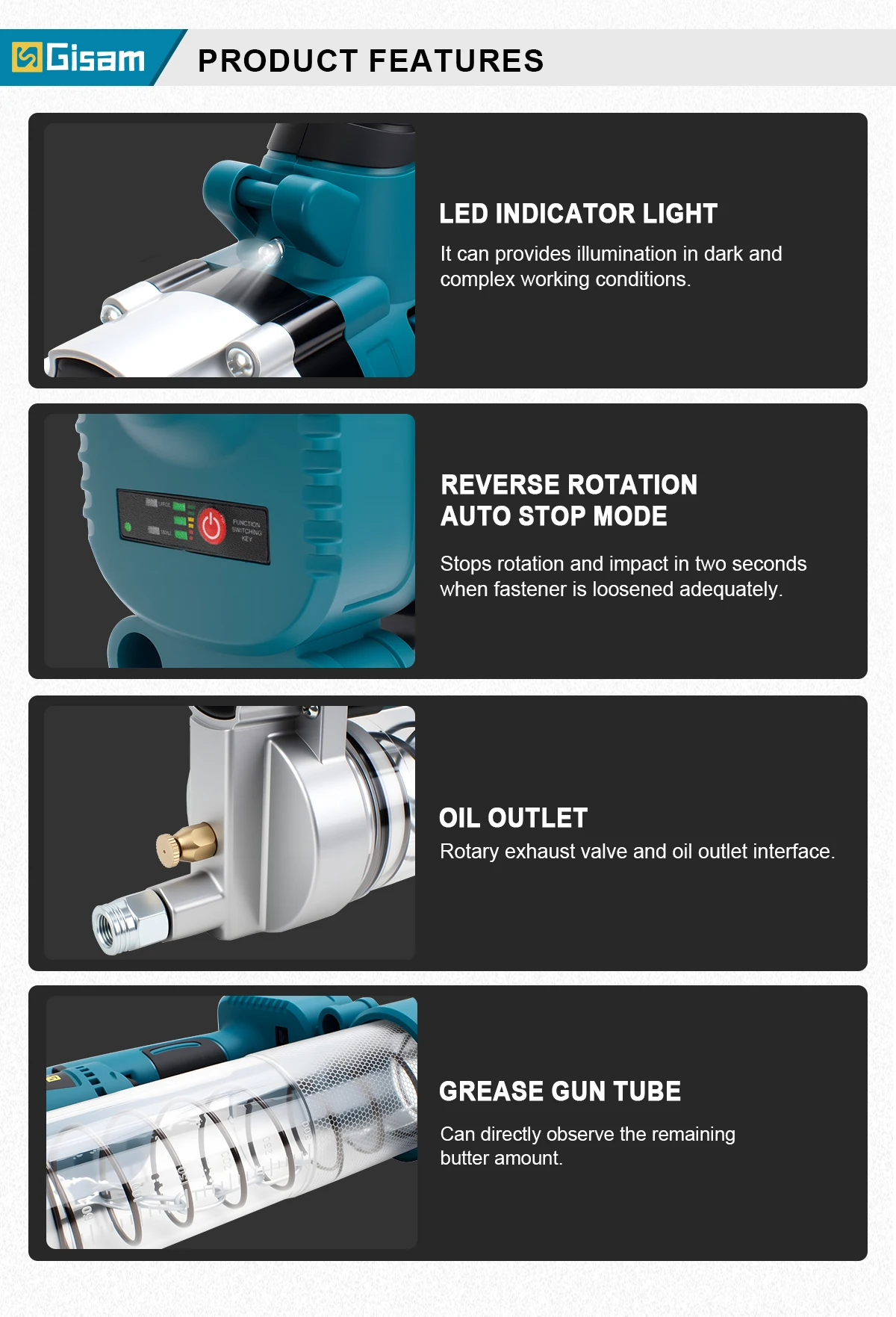 10000PSL 69Mpa Cordless Electric Grease Gun High Pressure Car Lubricating Oil Car Maintenance Tool For Makita 18v Battery Pins