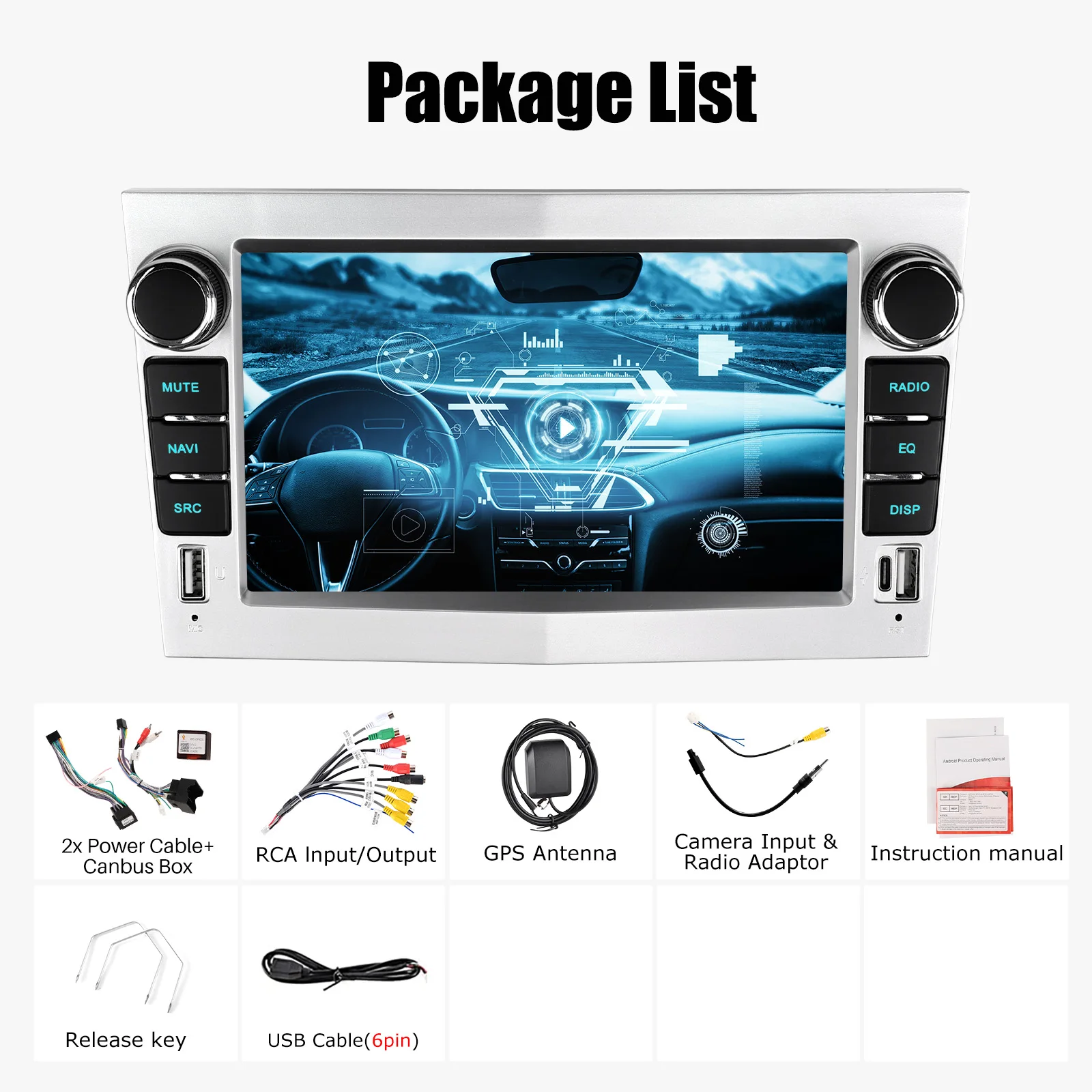 ESSGOO 4+64GB Android 14 Wireless Carplay Android auto For Vauxhall Corsa 2006-2014 Car Stereo Radio GPS NAVI WIFI FM Bluetooth