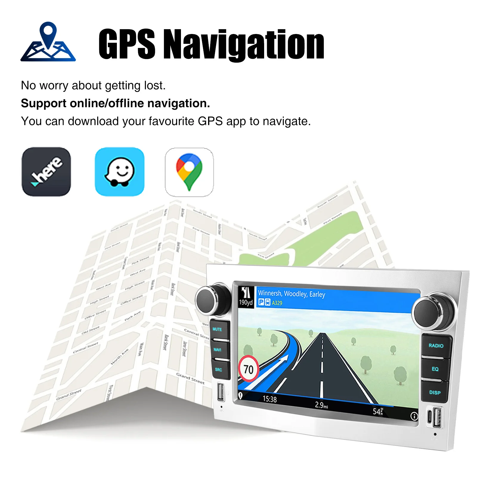 ESSGOO 4+64GB Android 14 Wireless Carplay Android auto For Vauxhall Corsa 2006-2014 Car Stereo Radio GPS NAVI WIFI FM Bluetooth