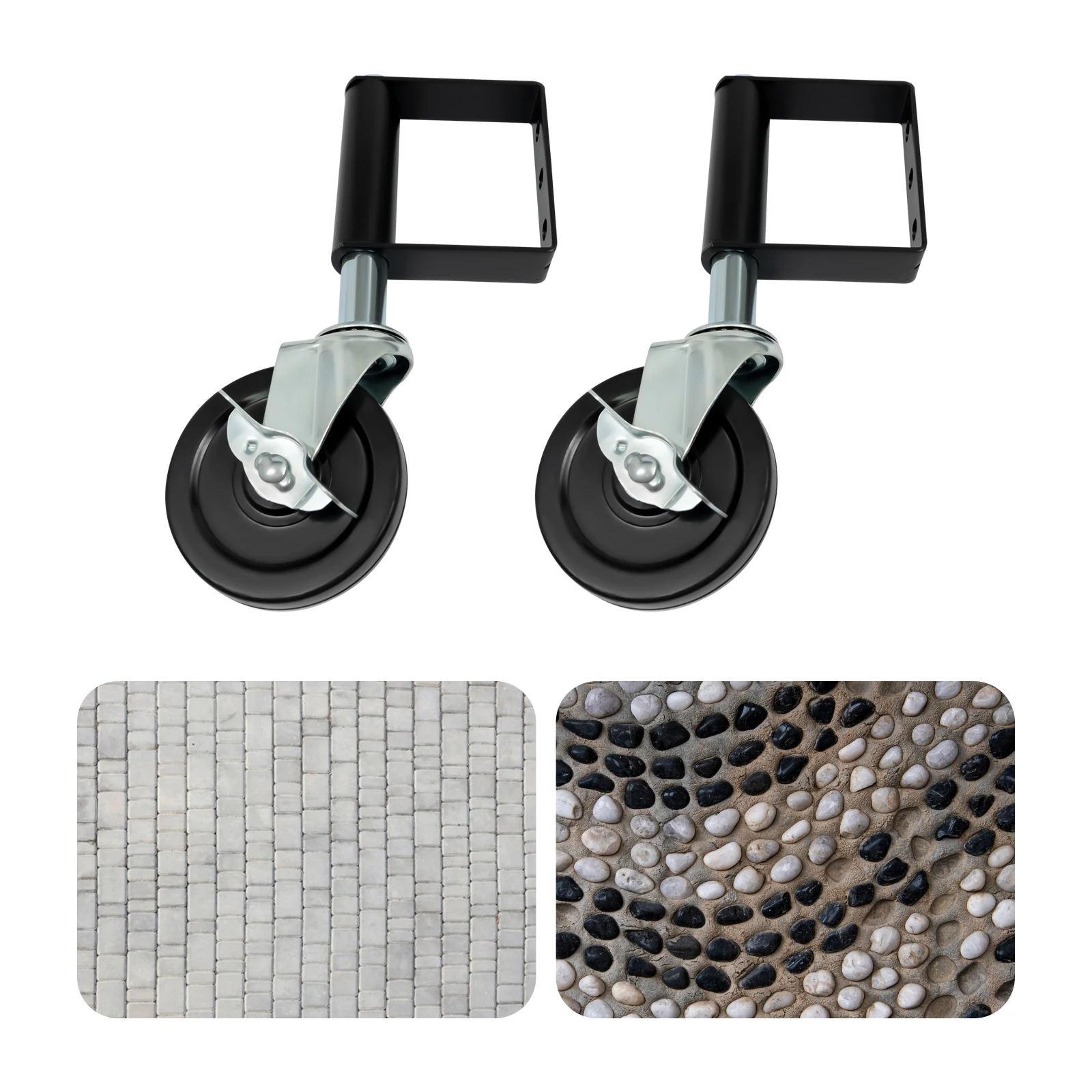 Spring-loaded Gate Rollers, Set of 2 with Wheels, 220lbs Load Capacity, Smooth Operation, Easy Installation for Yard Gates
