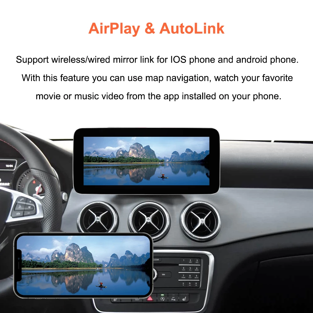 Bonroad 10.25 "Car Multimedia Player For Mercedes-Benz A-Class W176 GLA X156 CLA C117 NTG5.0 Carplay Android Auto Linux Headunit