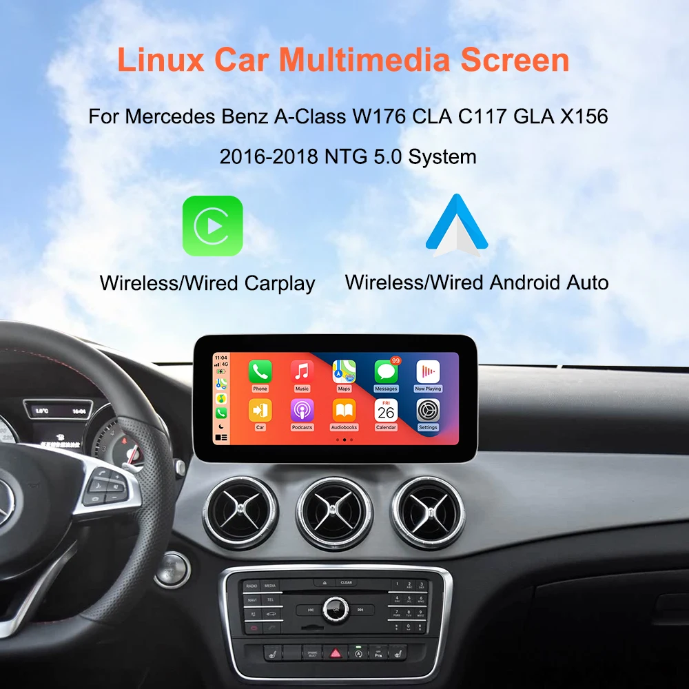 Bonroad 10.25 "Car Multimedia Player For Mercedes-Benz A-Class W176 GLA X156 CLA C117 NTG5.0 Carplay Android Auto Linux Headunit