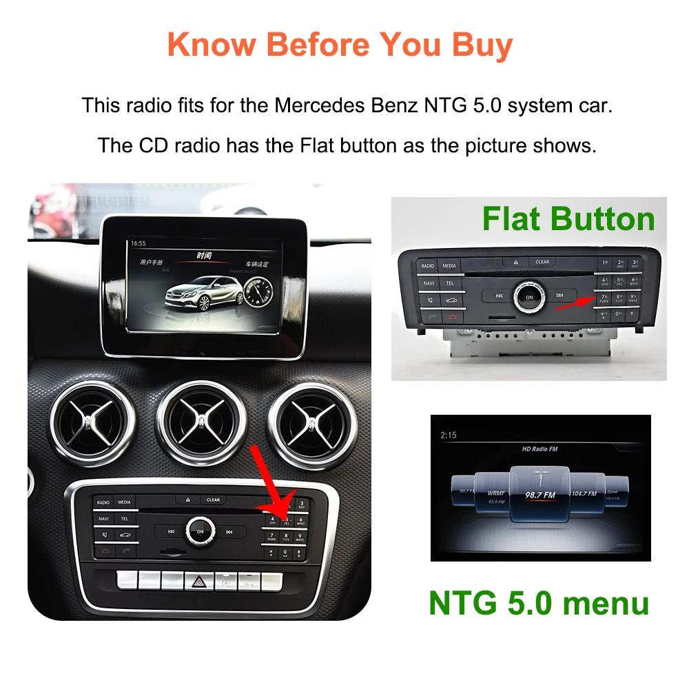 Bonroad 10.25 "Car Multimedia Player For Mercedes-Benz A-Class W176 GLA X156 CLA C117 NTG5.0 Carplay Android Auto Linux Headunit