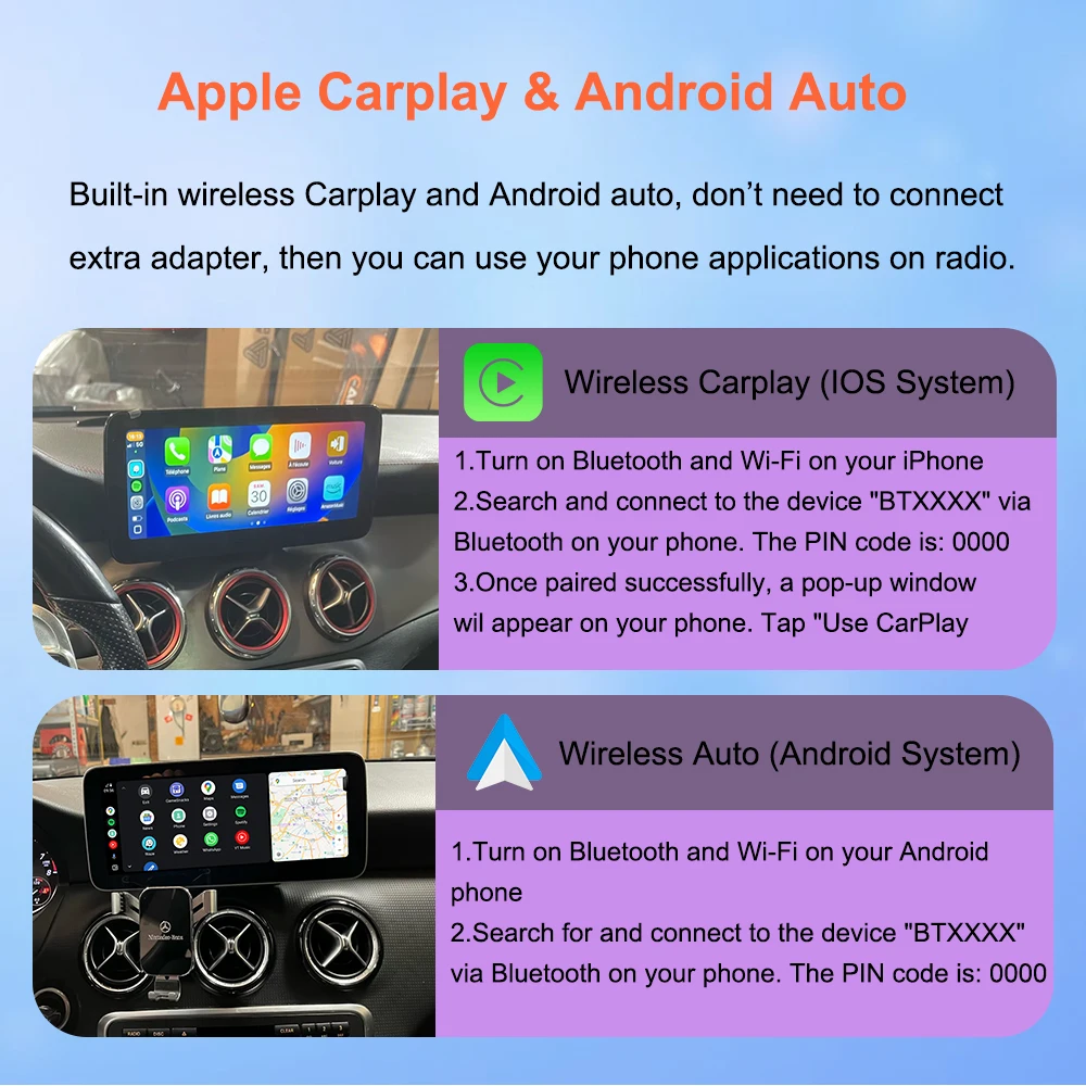 Bonroad 10.25 "Car Multimedia Player For Mercedes-Benz A-Class W176 GLA X156 CLA C117 NTG5.0 Carplay Android Auto Linux Headunit