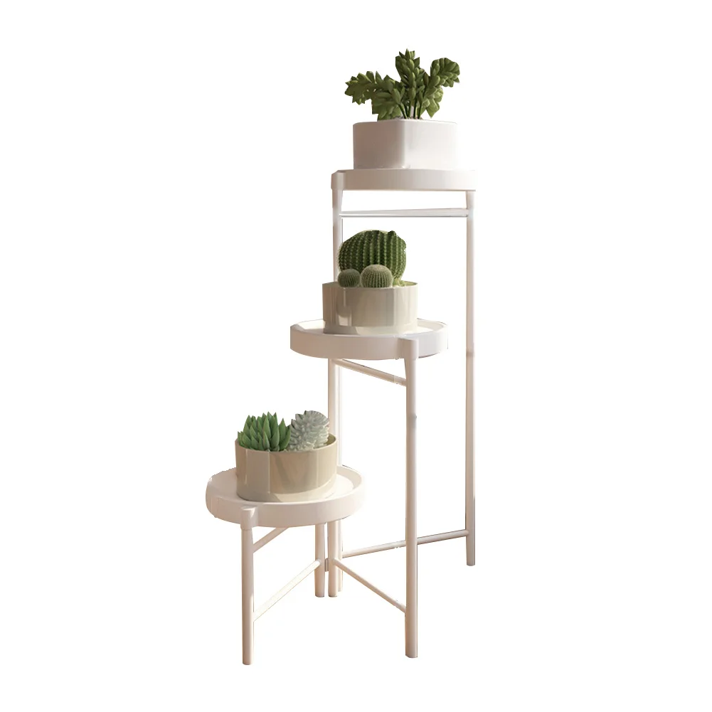 Foldable Corner Plant Stand Indoor Outdoor Tiered Plant Shelf Foldable Flower Holder Display Rack for Garden Patio Balcony