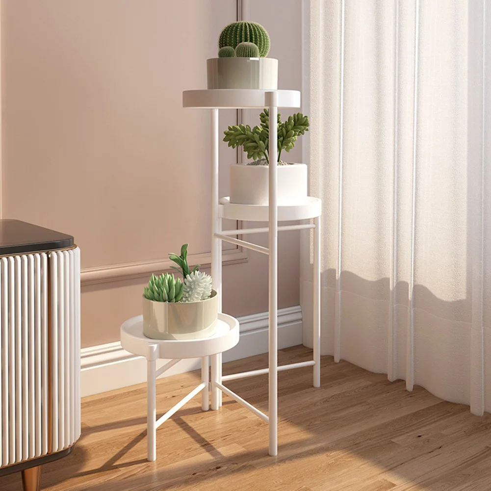 Foldable Corner Plant Stand Indoor Outdoor Tiered Plant Shelf Foldable Flower Holder Display Rack for Garden Patio Balcony