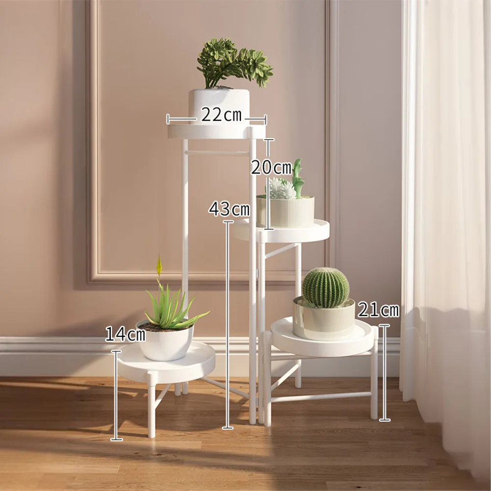 Foldable Corner Plant Stand Indoor Outdoor Tiered Plant Shelf Foldable Flower Holder Display Rack for Garden Patio Balcony
