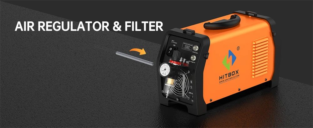 HITBOX HBC65 Plasma Cutter 65A Non-HF Pilot Arc Plasma Cutting Grid Cut CNC Function IGBT Technonlogy 2T/4T 50/60Hz Adjustable Post Time Cut 1-25mm Stainless Steel Carbon Steel