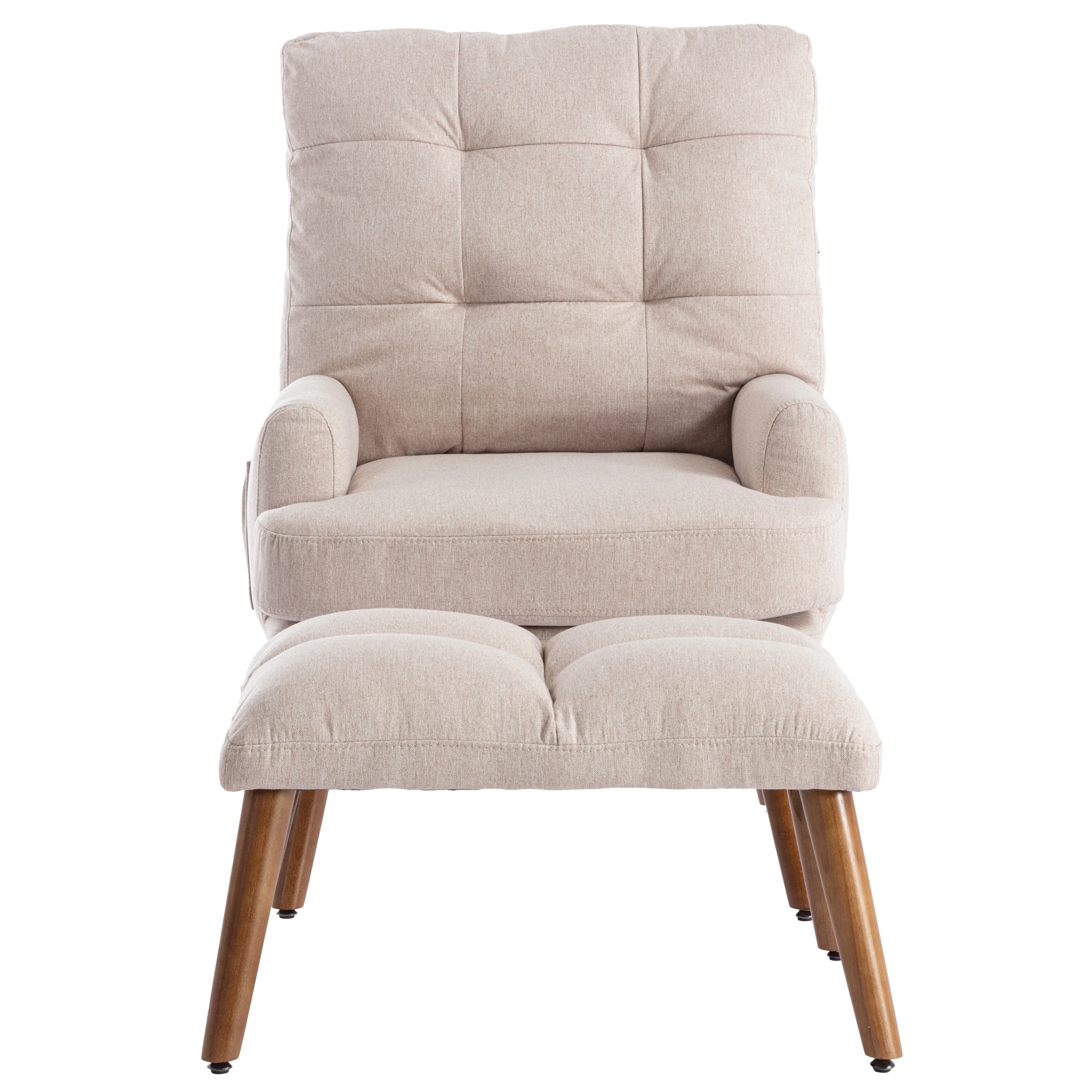 Lounge Chair With Footrest, Backrest 5-stage Adjustable, Tiltable, Chair With Side Shelf