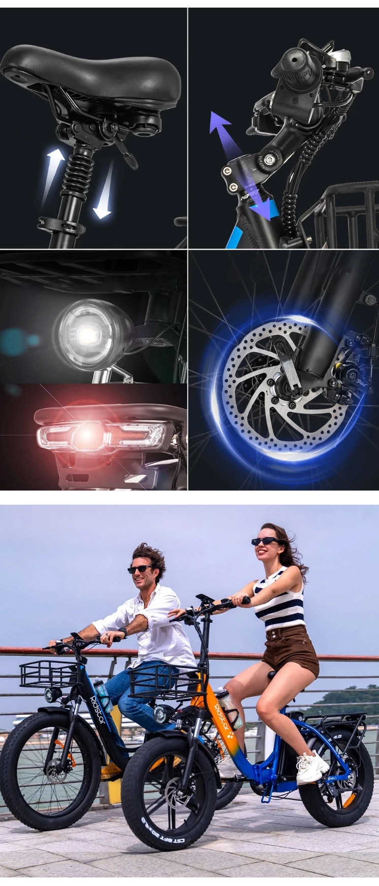 Ridstar MN26 Electric Bike Motor 48V 20AH Battery 26*4.0Inch Fat Tire Off-Road Adult Mountain Snowfield Electric Bicycle