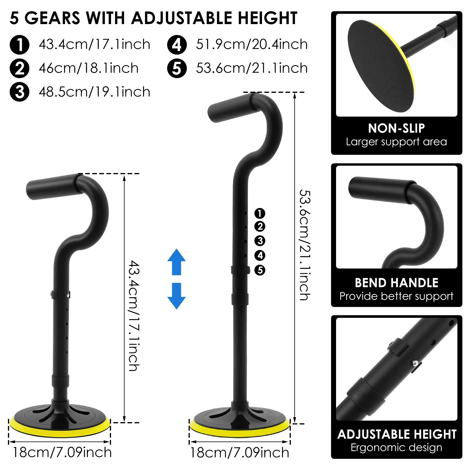 2 PCS New Cross-border Adjustable Standing Aid for The Elderly Mobility Aid S Tool