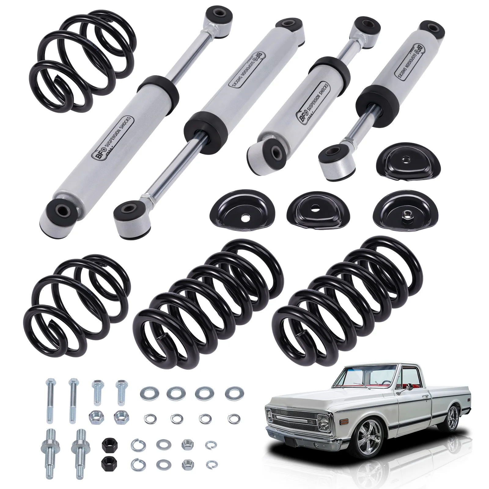 Front 3 inch Rear 5 inch Drop Lowering Kit w/ Shocks for Chevrolet C10 1963-1972