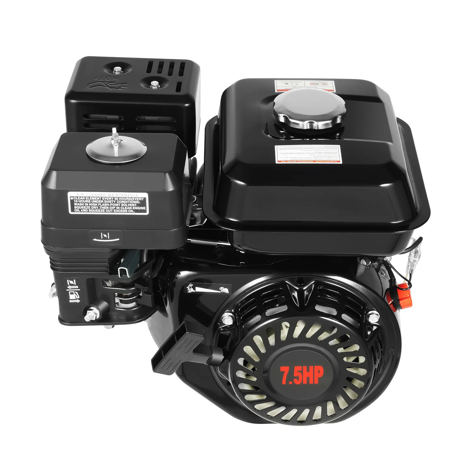7.5HP 4 Strokes Gas Powered Portable Motor-5100W-Home Back Up Gas Engine Motor Gasoline Kart Engine Air Cooling