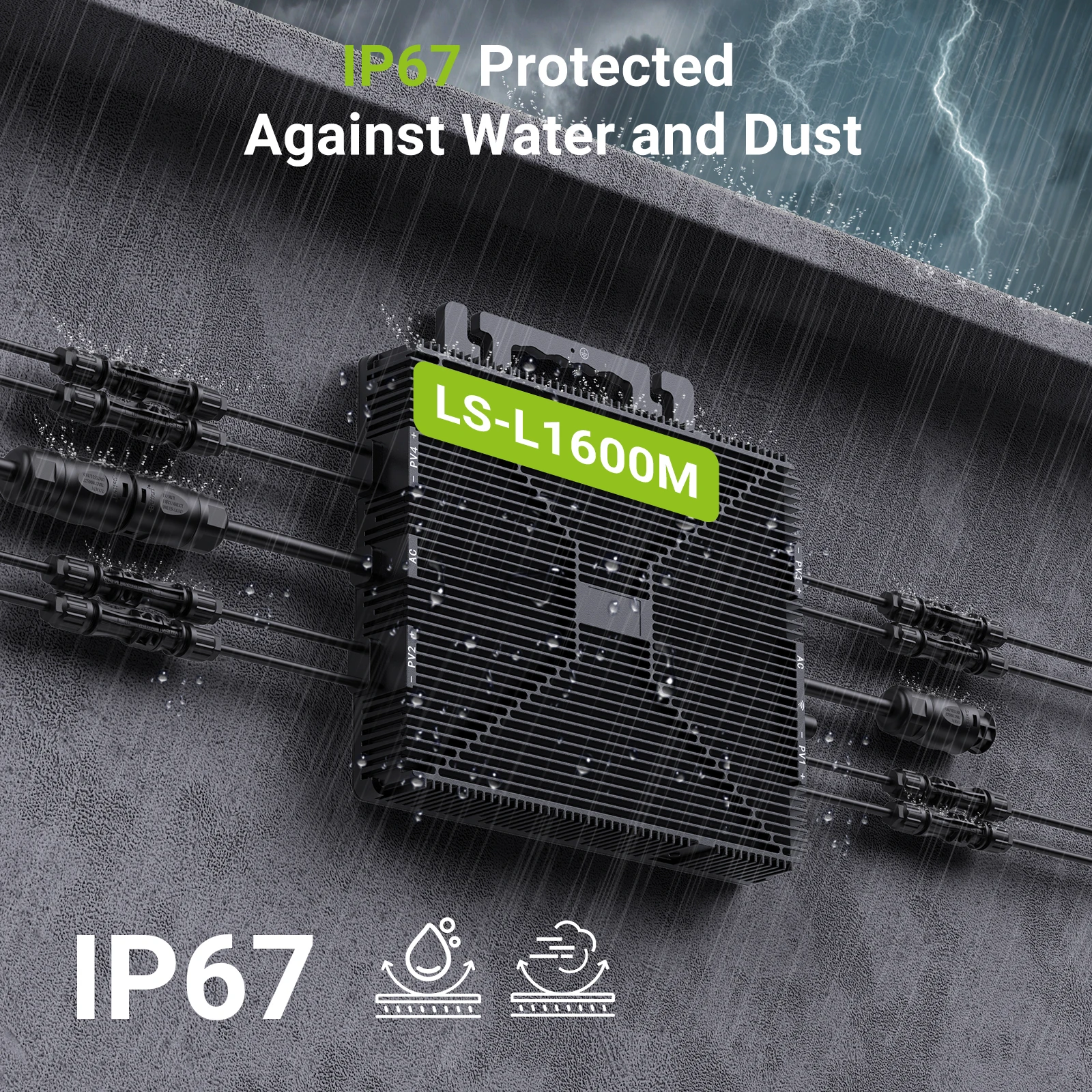 1600W Grid-Tie Micro invert with 4 MPPT inputts | 230V AC Output, WiFi Monitoring, IP67 for Solar Systems (280W-550W per Panel