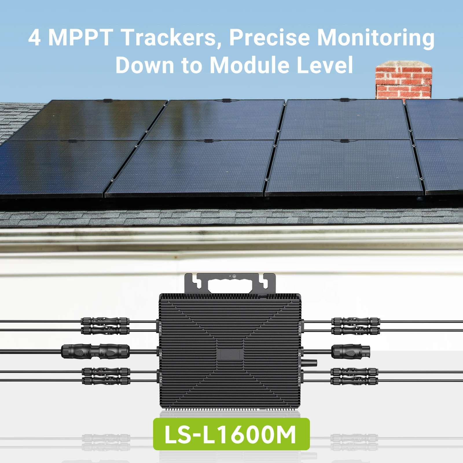 1600W Grid-Tie Micro invert with 4 MPPT inputts | 230V AC Output, WiFi Monitoring, IP67 for Solar Systems (280W-550W per Panel