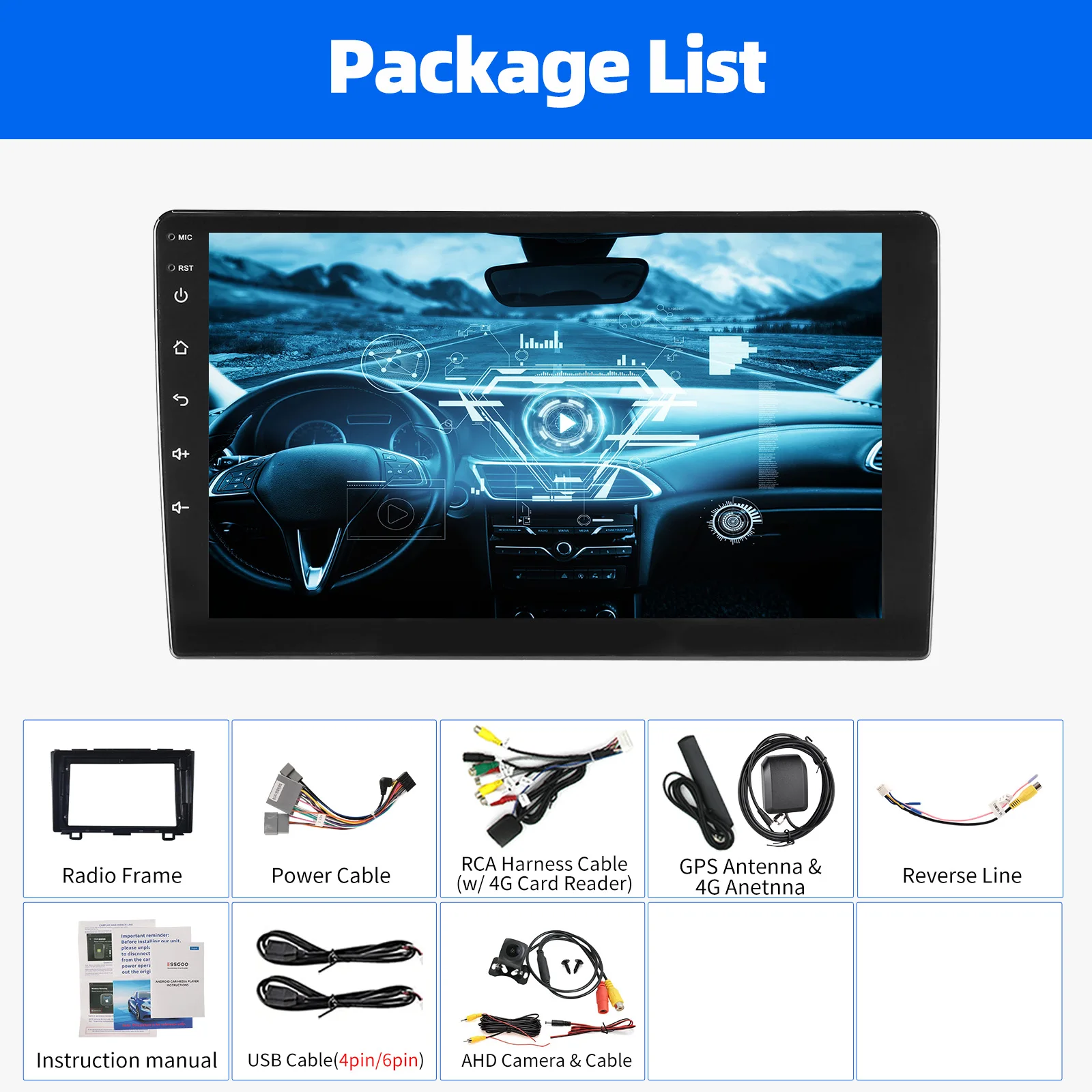 For Honda CRV 2007-2011 9Inch Touchscreen Android14 1280 x 720 Car Stereo CarPlay GPS Sat Nav BT 4+64G MP3