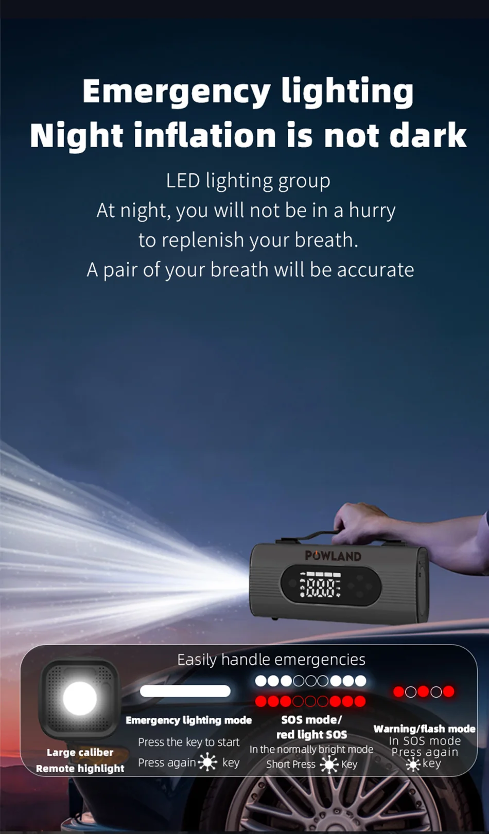 26800mAh Multifunctional 8-In-1 150PSI Car Emergency Start Power Portable Vehicle Mounted Inflation Pump Electric Vacuum Cleaner