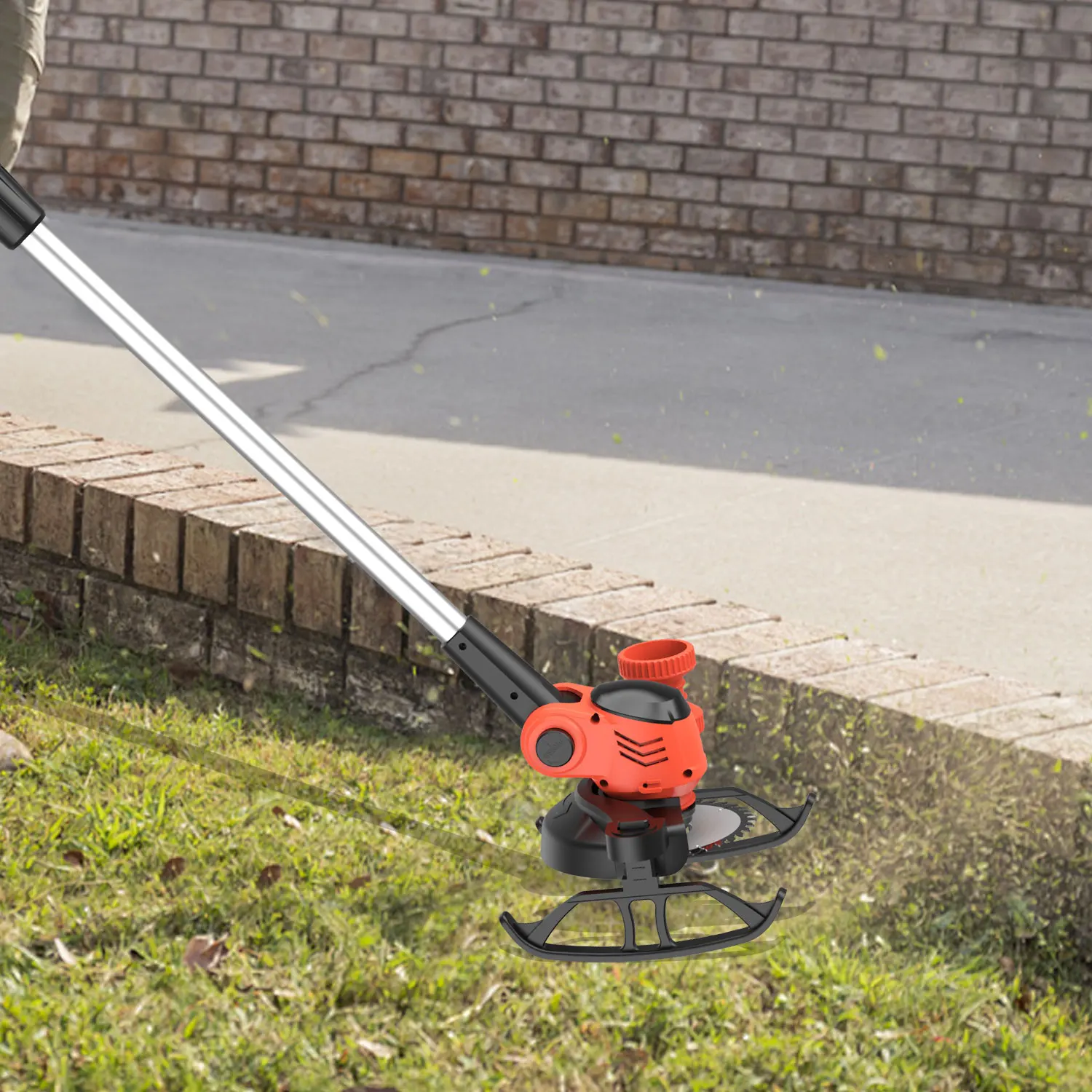 21V Electric Cordless Weed Wacker 3IN1 Lawn Edger/Trimmer/Mower 6“ 90° Blade Adjustable Handle Grass Trimmer Garden Power Tool