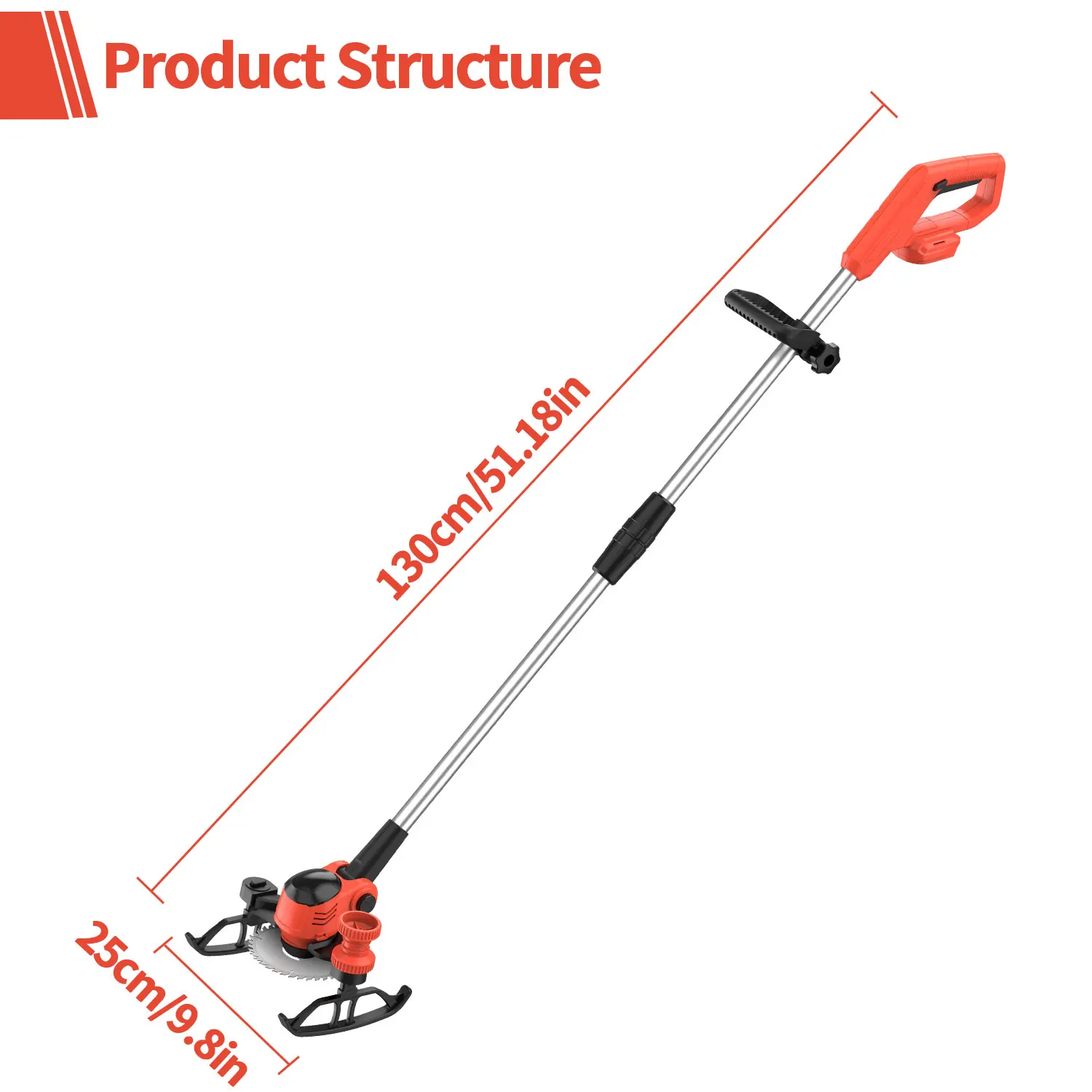 21V Electric Cordless Weed Wacker 3IN1 Lawn Edger/Trimmer/Mower 6“ 90° Blade Adjustable Handle Grass Trimmer Garden Power Tool