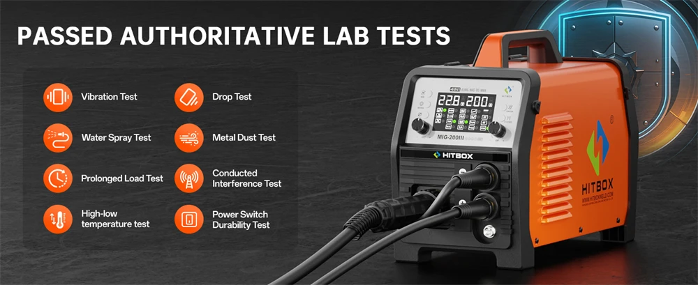 HITBOX MIG Welding Machine 220V 200 Amps 7 in 1 Stick ARC MMA Gasless/Gas MIG Lift TIG Spot Welder Support Spool Gun Single Pulse Aluminium Welder Large LED Digital Screen Inverter Welding Tool