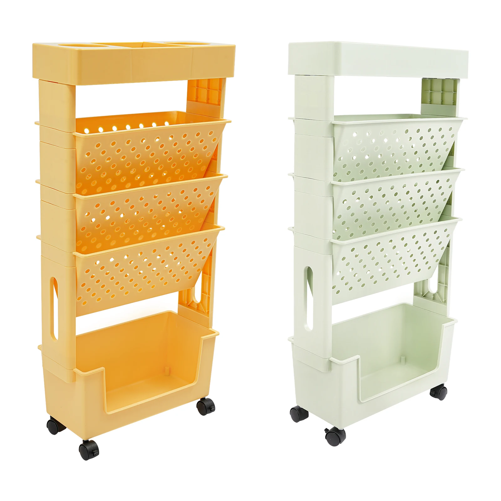 5-Tier Storage Rack with Wheels, Storage Rack, Bookcase