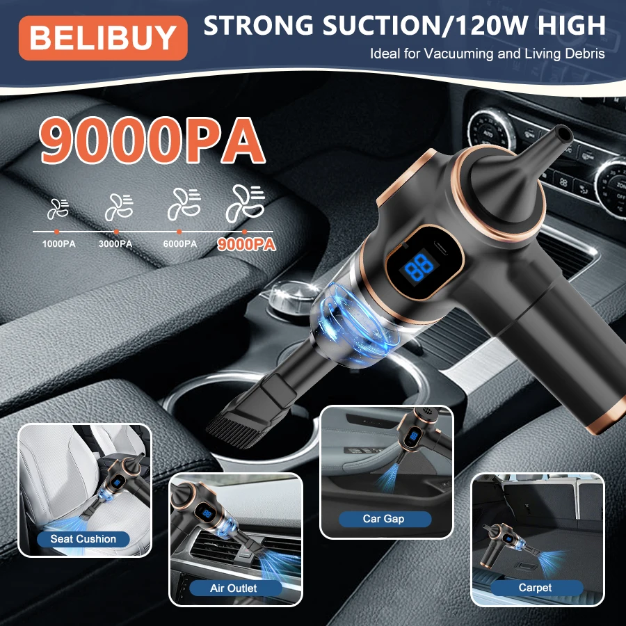 Home Appliance Portable Powerful Handheld Vacuum Cleaner, Long Battery Life Suitable for Cleaning Car and Home Debris