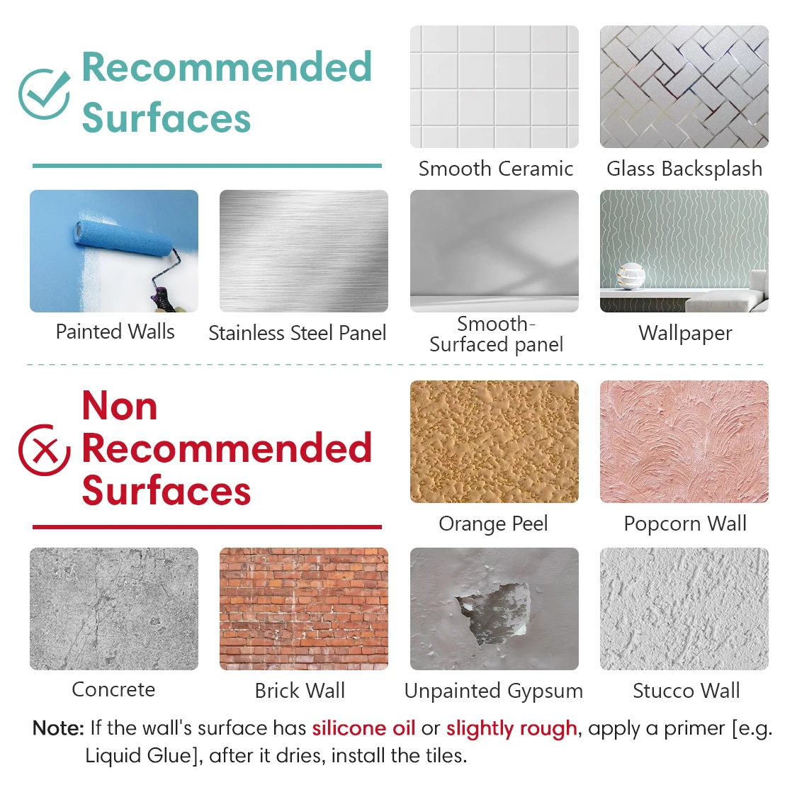 10 PCS Pink Tile Stickers, 30.5×30.5 cm, Vinyl Self-Adhesive, Easy to Install, Bedroom & Kitchen Wall Decor