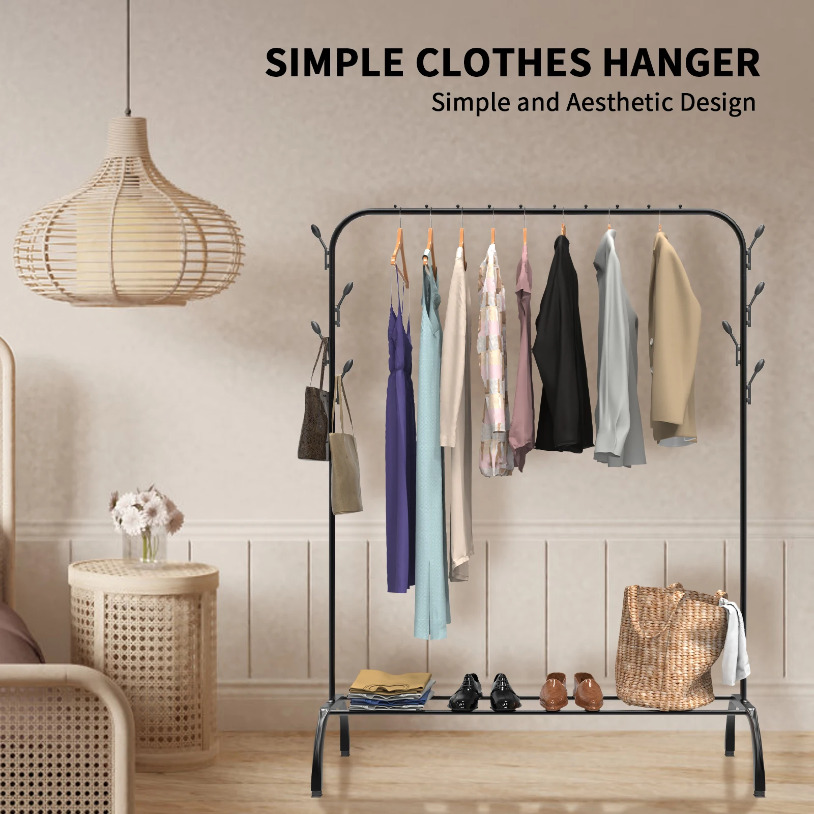EFAN Clothes Rack and Drying Rack 2-in-1 Folding Clothes Airer For Laundry, Space Saving Non-Slip Feet for Hangers In/Outdoor