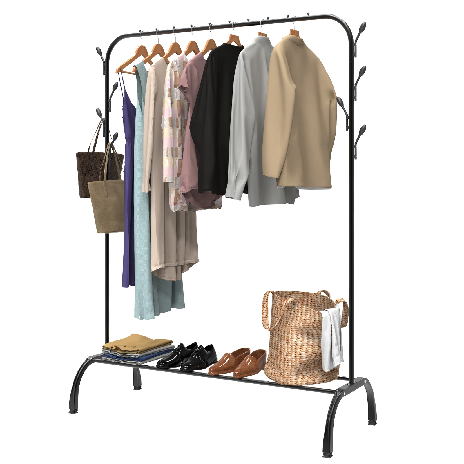 EFAN Clothes Rack and Drying Rack 2-in-1 Folding Clothes Airer For Laundry, Space Saving Non-Slip Feet for Hangers In/Outdoor