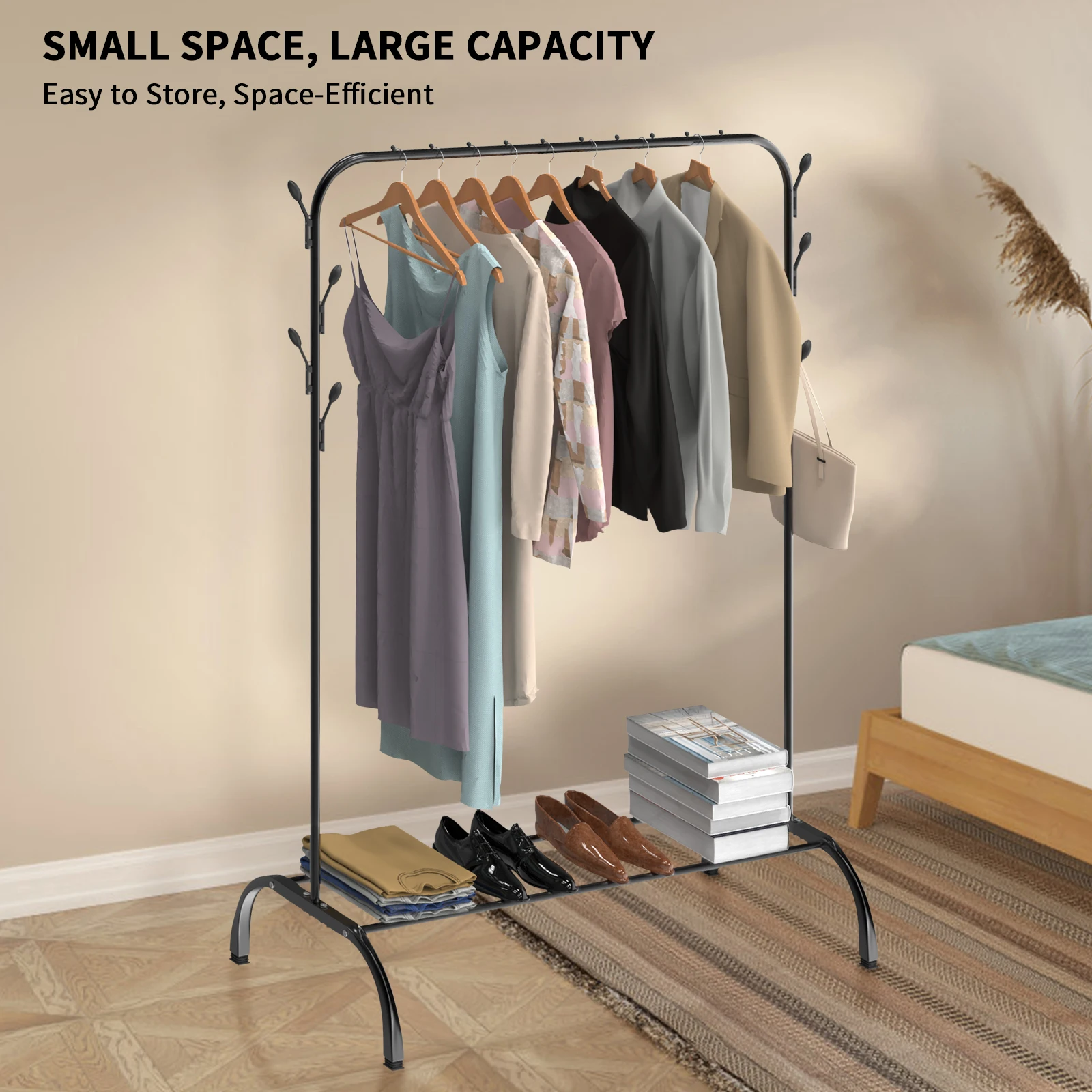 EFAN Clothes Rack and Drying Rack 2-in-1 Folding Clothes Airer For Laundry, Space Saving Non-Slip Feet for Hangers In/Outdoor