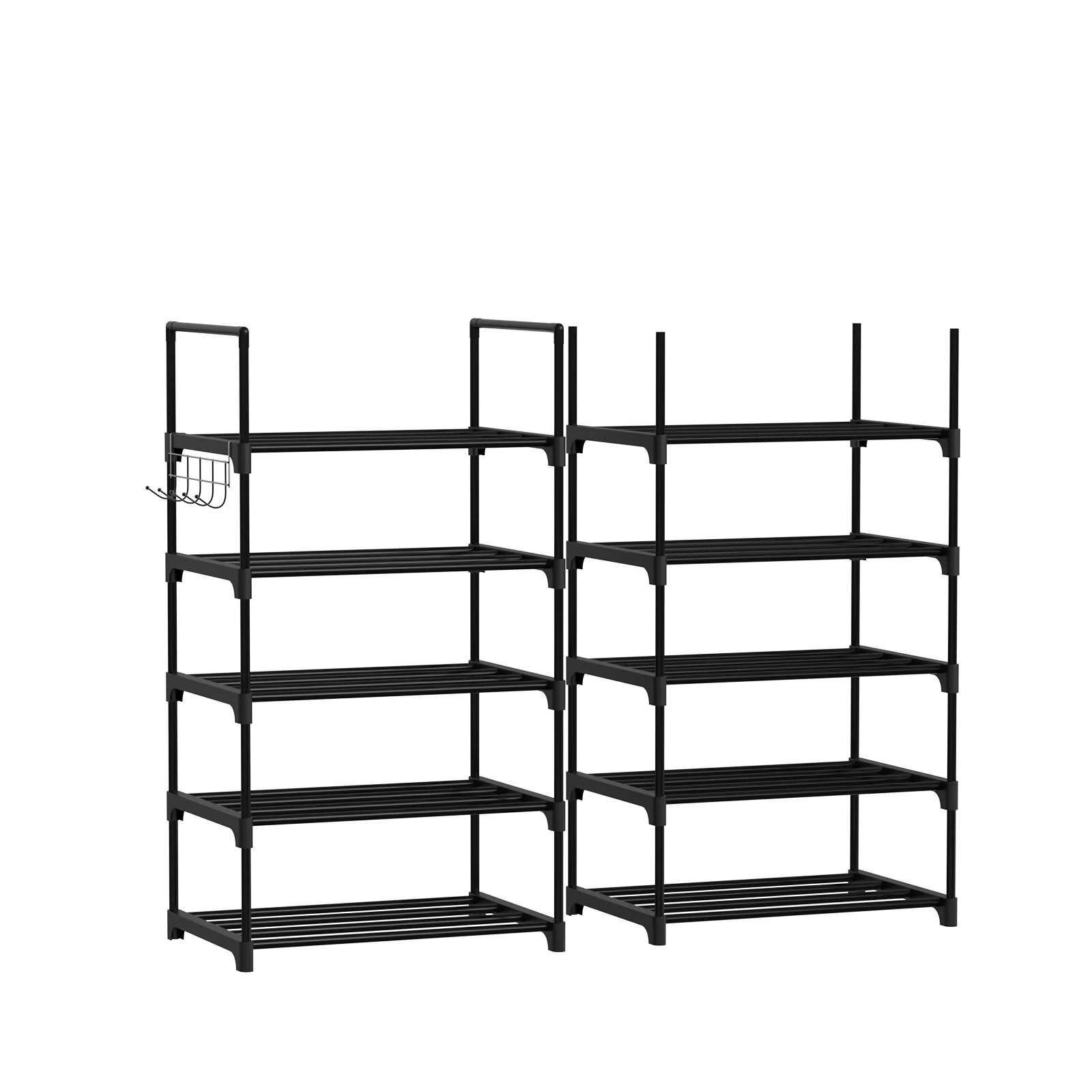 EFAN Shoe Rack, 10-Tier Metal Shoe Storage Organiser, Customisable Design, Metal Frame, Space-Saving Rack, for Room, Hallway