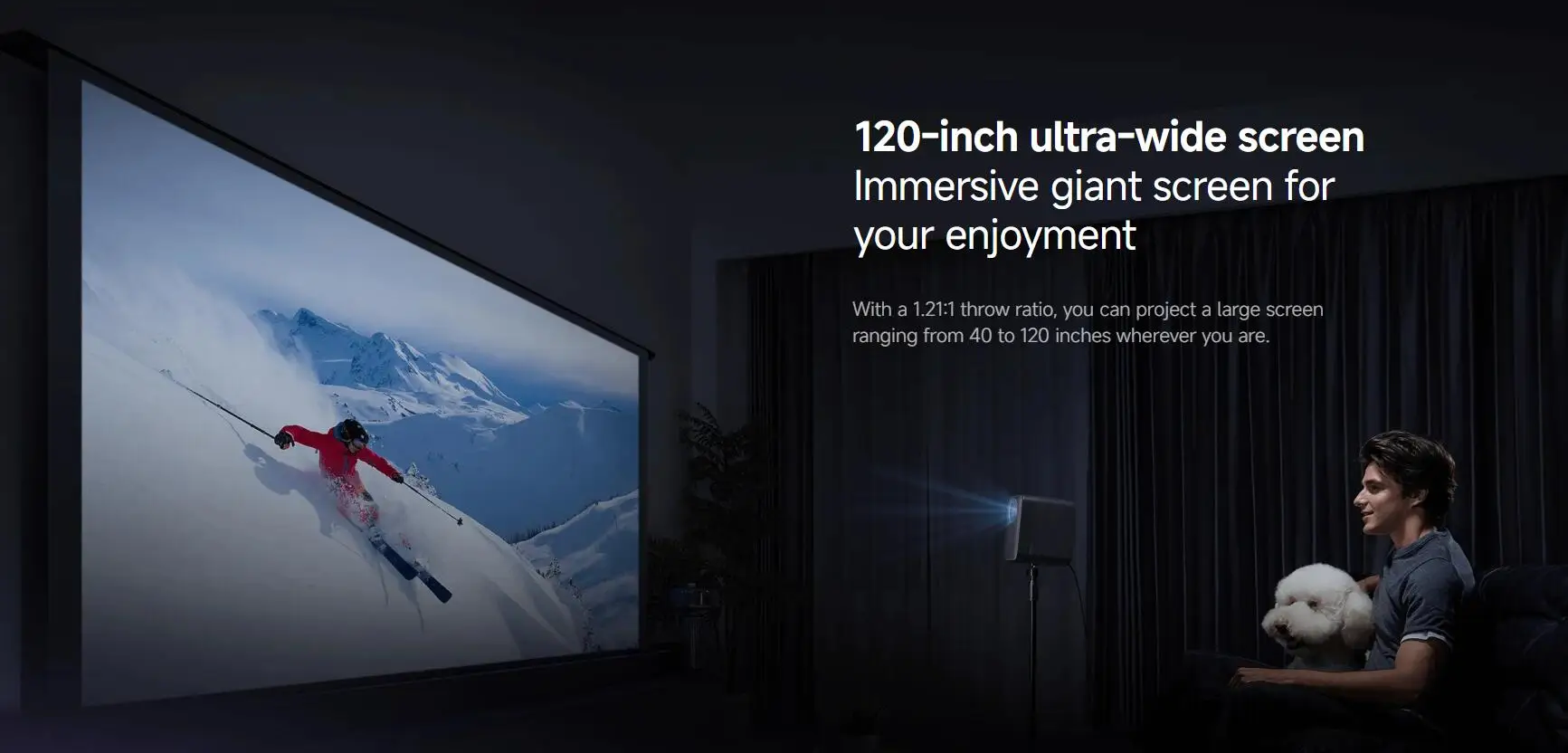 Xiaomi Smart Projector L1 Pro,Google TV 400 ISO Lumens,1080p Physical Resolution,Auto Focus&Auto Keystone Correction,Dolby Audio