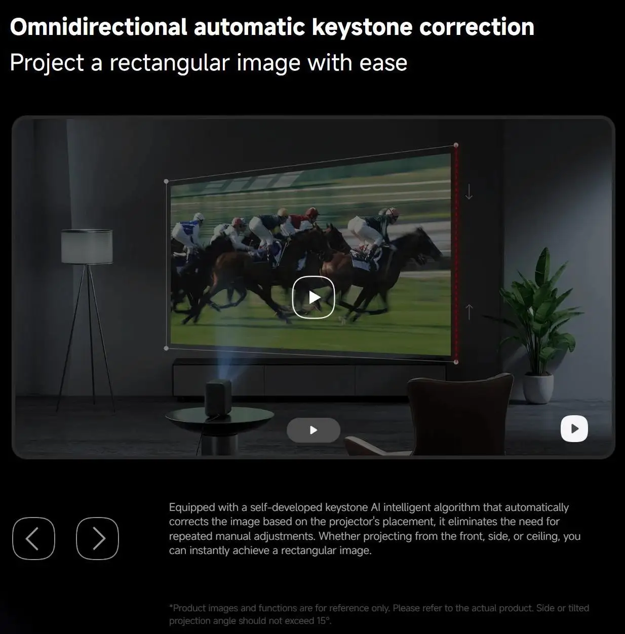 Xiaomi Smart Projector L1 Pro,Google TV 400 ISO Lumens,1080p Physical Resolution,Auto Focus&Auto Keystone Correction,Dolby Audio
