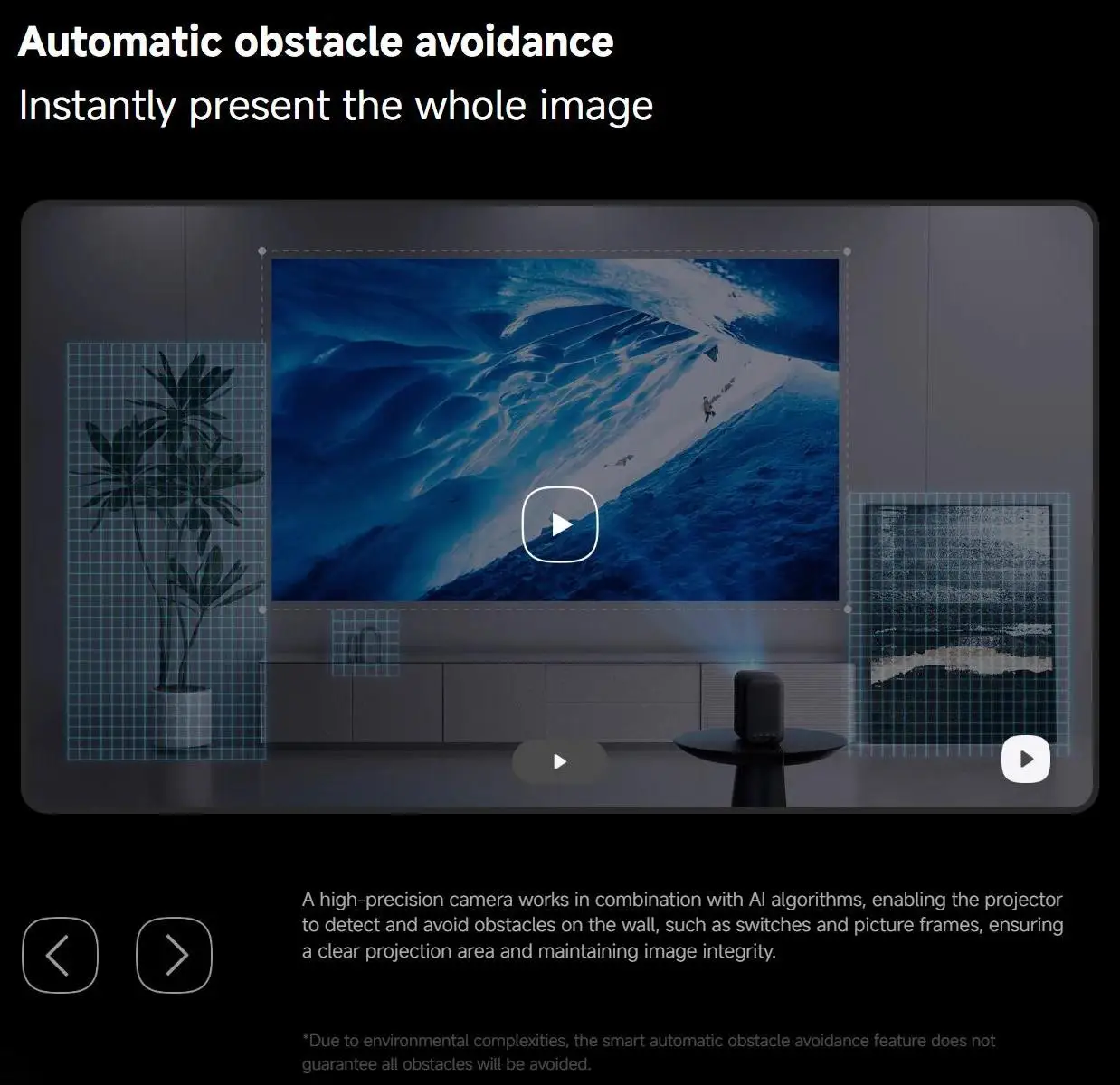 Xiaomi Smart Projector L1 Pro,Google TV 400 ISO Lumens,1080p Physical Resolution,Auto Focus&Auto Keystone Correction,Dolby Audio