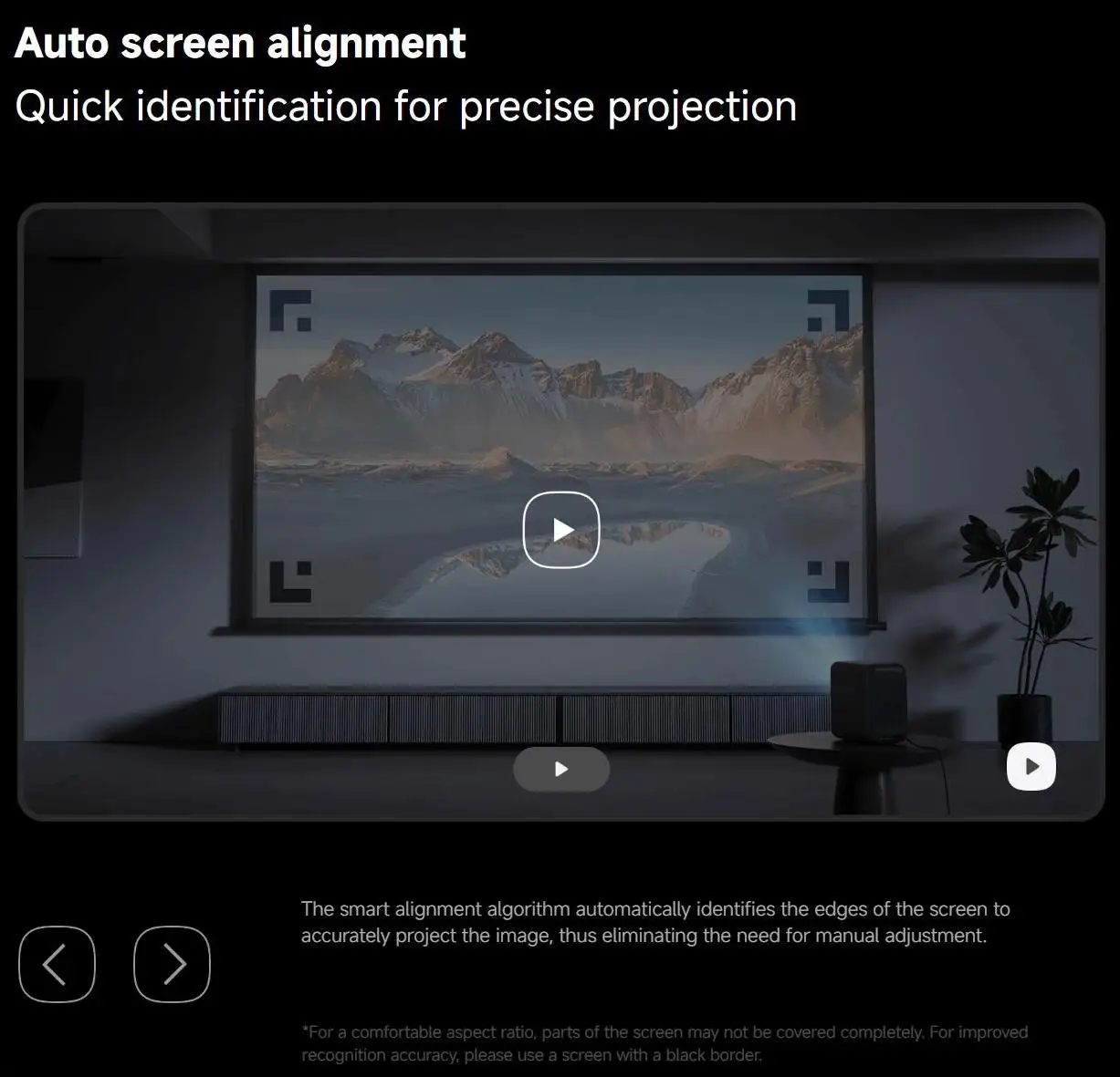 Xiaomi Smart Projector L1 Pro,Google TV 400 ISO Lumens,1080p Physical Resolution,Auto Focus&Auto Keystone Correction,Dolby Audio