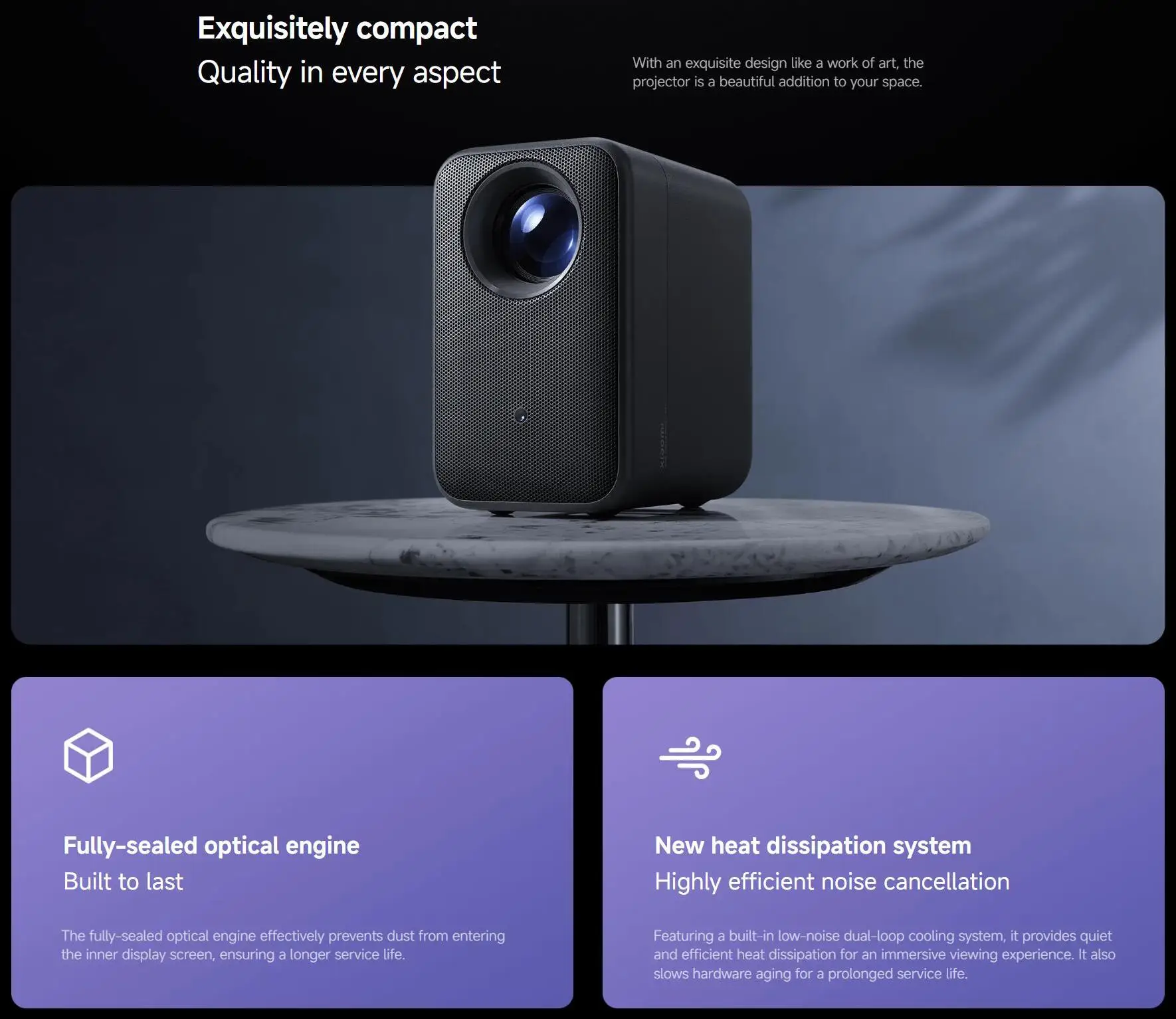 Xiaomi Smart Projector L1 Pro,Google TV 400 ISO Lumens,1080p Physical Resolution,Auto Focus&Auto Keystone Correction,Dolby Audio