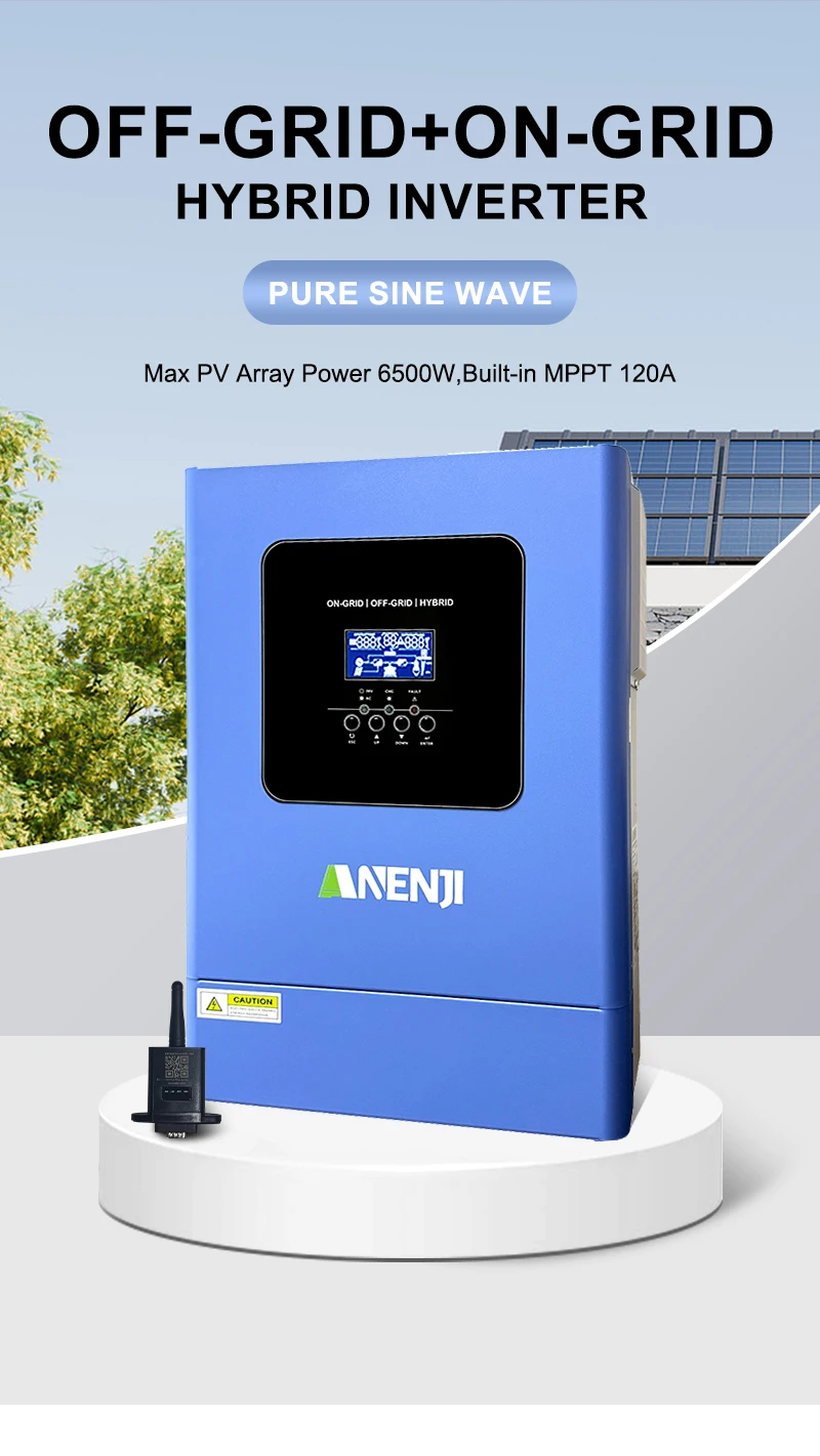 6.2KW 48V Hybrid Solar Inverter Parallel Photovoltaic On Grid MPPT Inverter Pure Sine 220V 120A Solar Charger with Wifi PV 500V