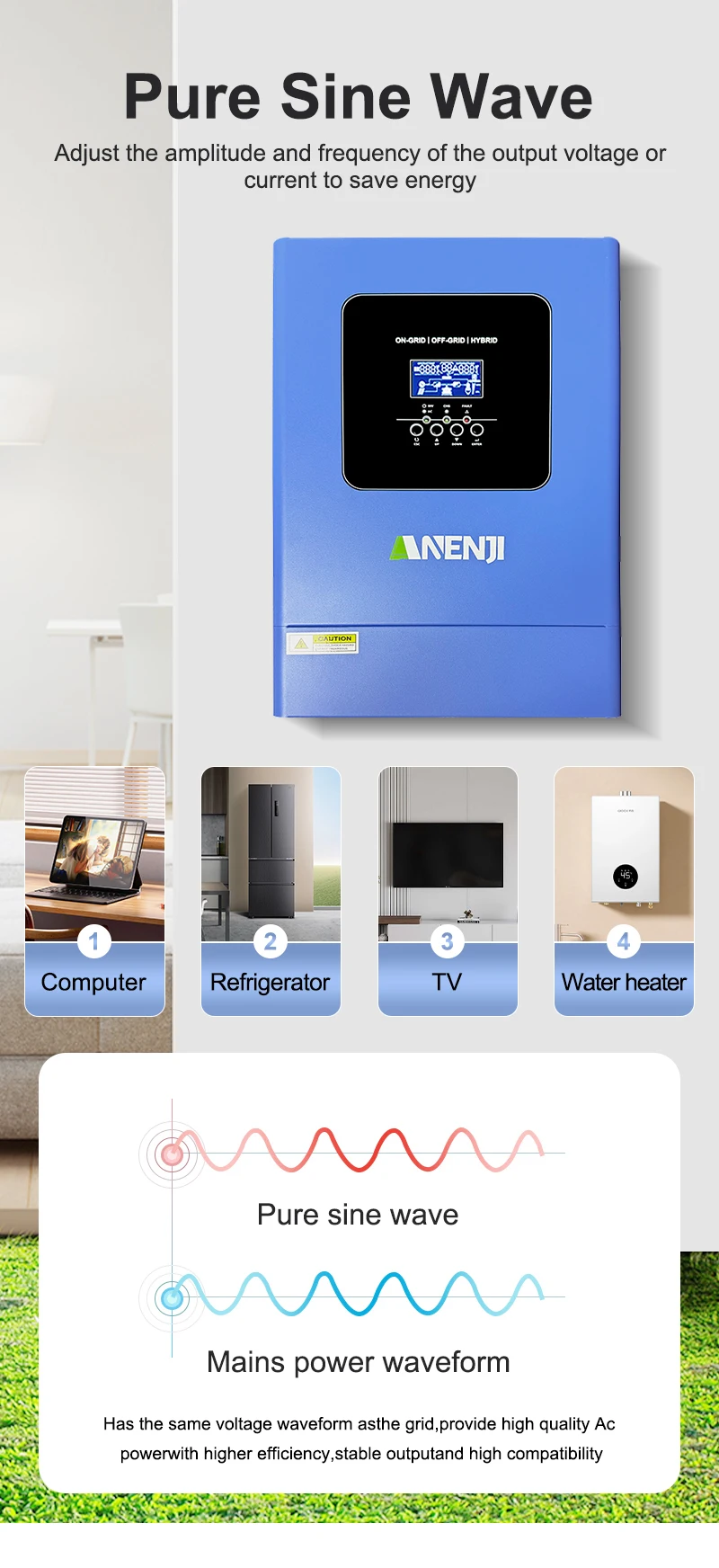 6.2KW 48V Hybrid Solar Inverter Parallel Photovoltaic On Grid MPPT Inverter Pure Sine 220V 120A Solar Charger with Wifi PV 500V