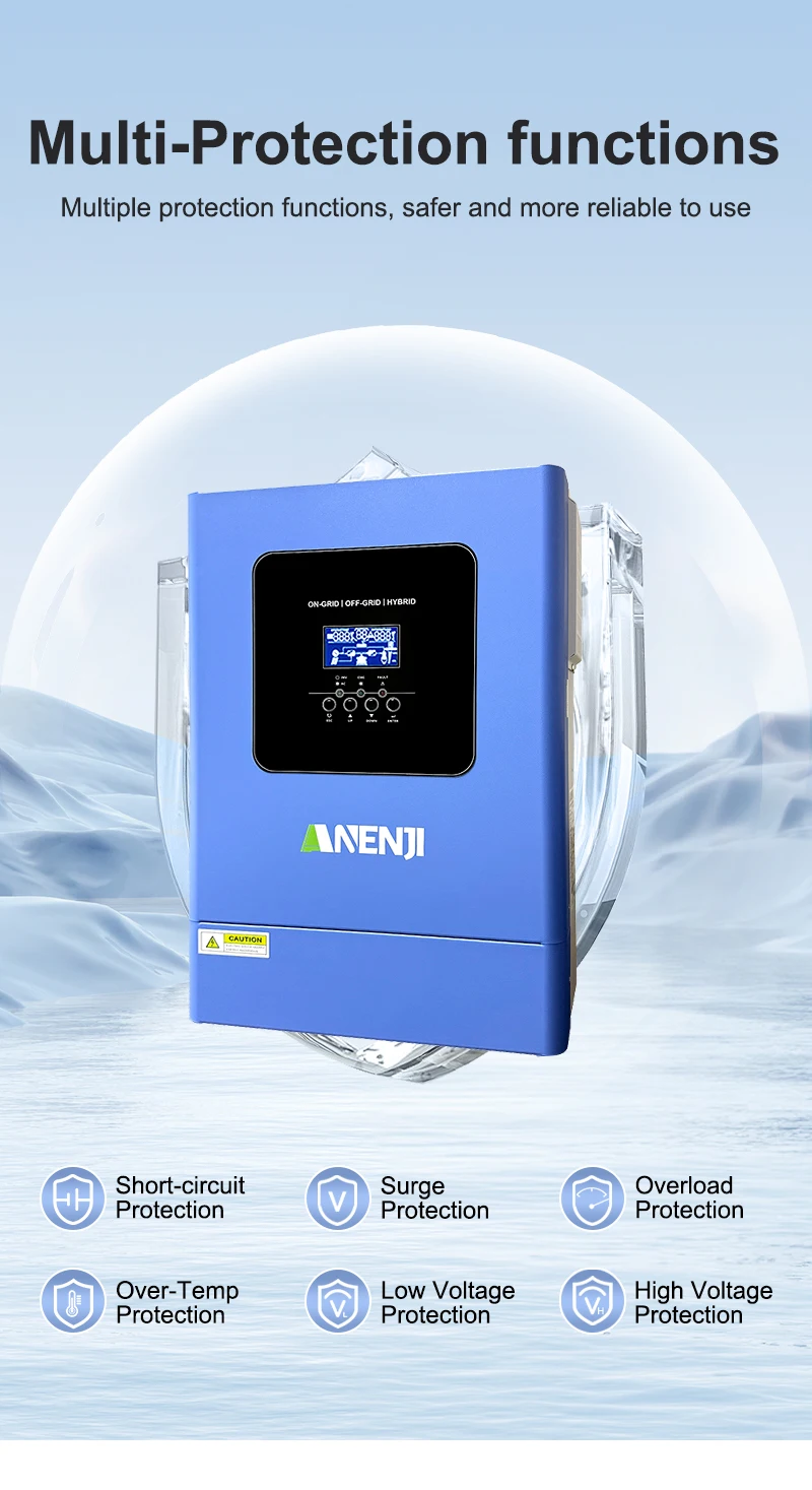 6.2KW 48V Hybrid Solar Inverter Parallel Photovoltaic On Grid MPPT Inverter Pure Sine 220V 120A Solar Charger with Wifi PV 500V