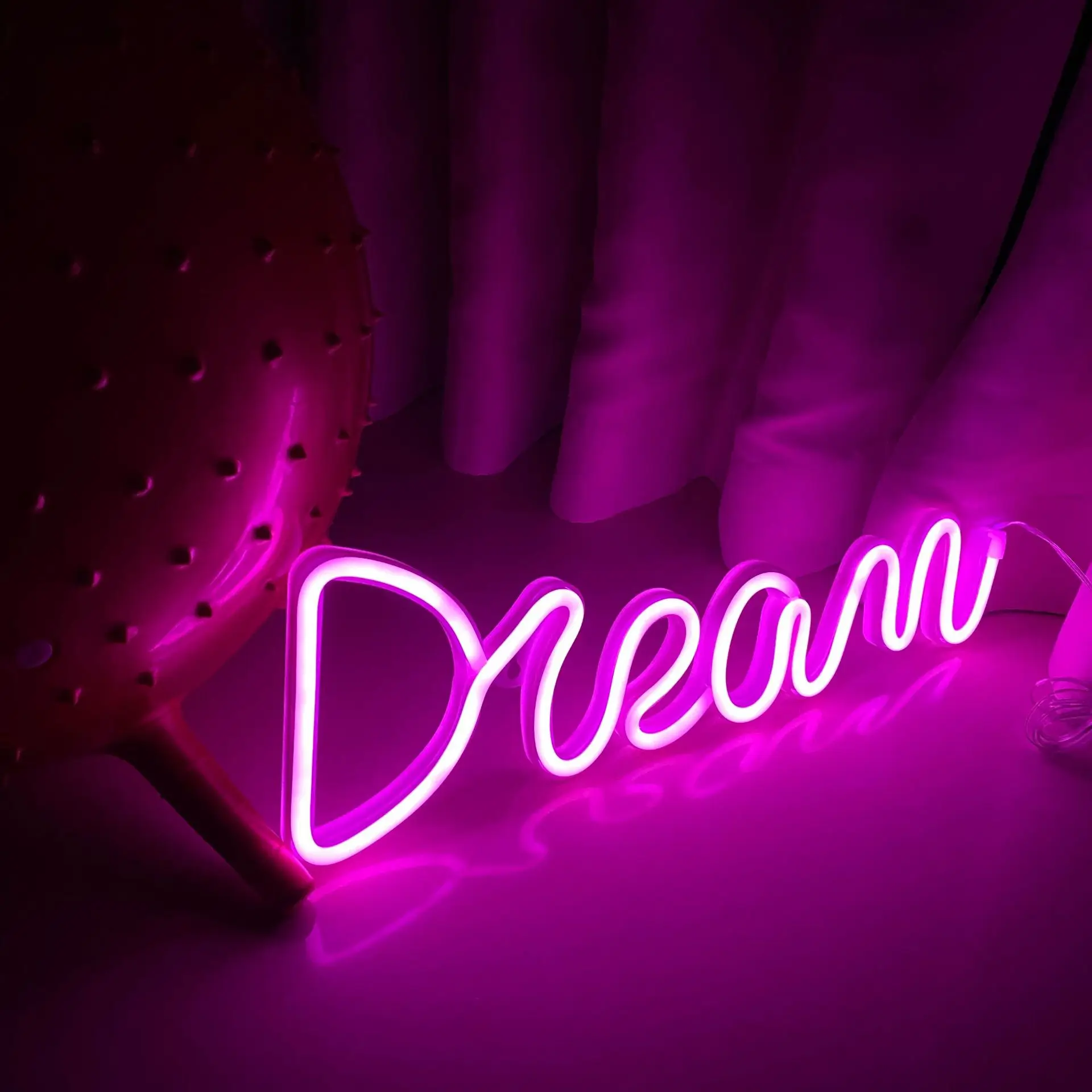 Led Letter Sign Light Dream Shape Neon Lamp Usb Charging LED Light Up Letter Lamp Birthday Wedding Holiday Supply Wall Decor