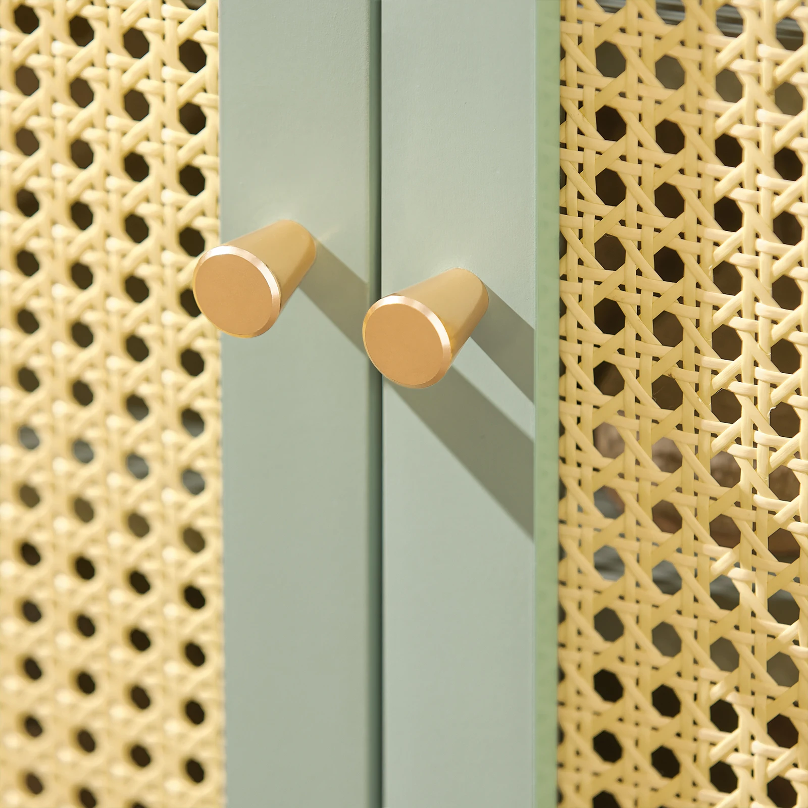 SoBuy FSB72-GR shoe wardrobe kitchen wardrobe sideboard with grid look doors wardrobe buffet storage s wardrobe dresser Green