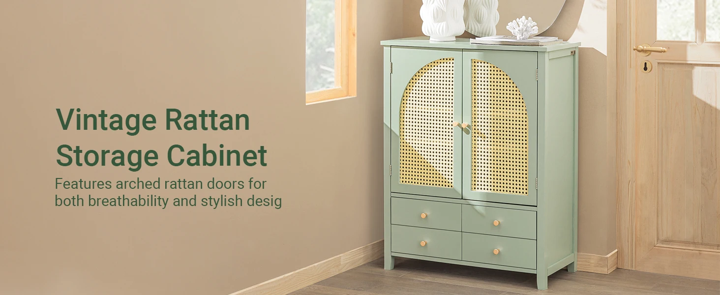 SoBuy FSB72-GR shoe wardrobe kitchen wardrobe sideboard with grid look doors wardrobe buffet storage s wardrobe dresser Green