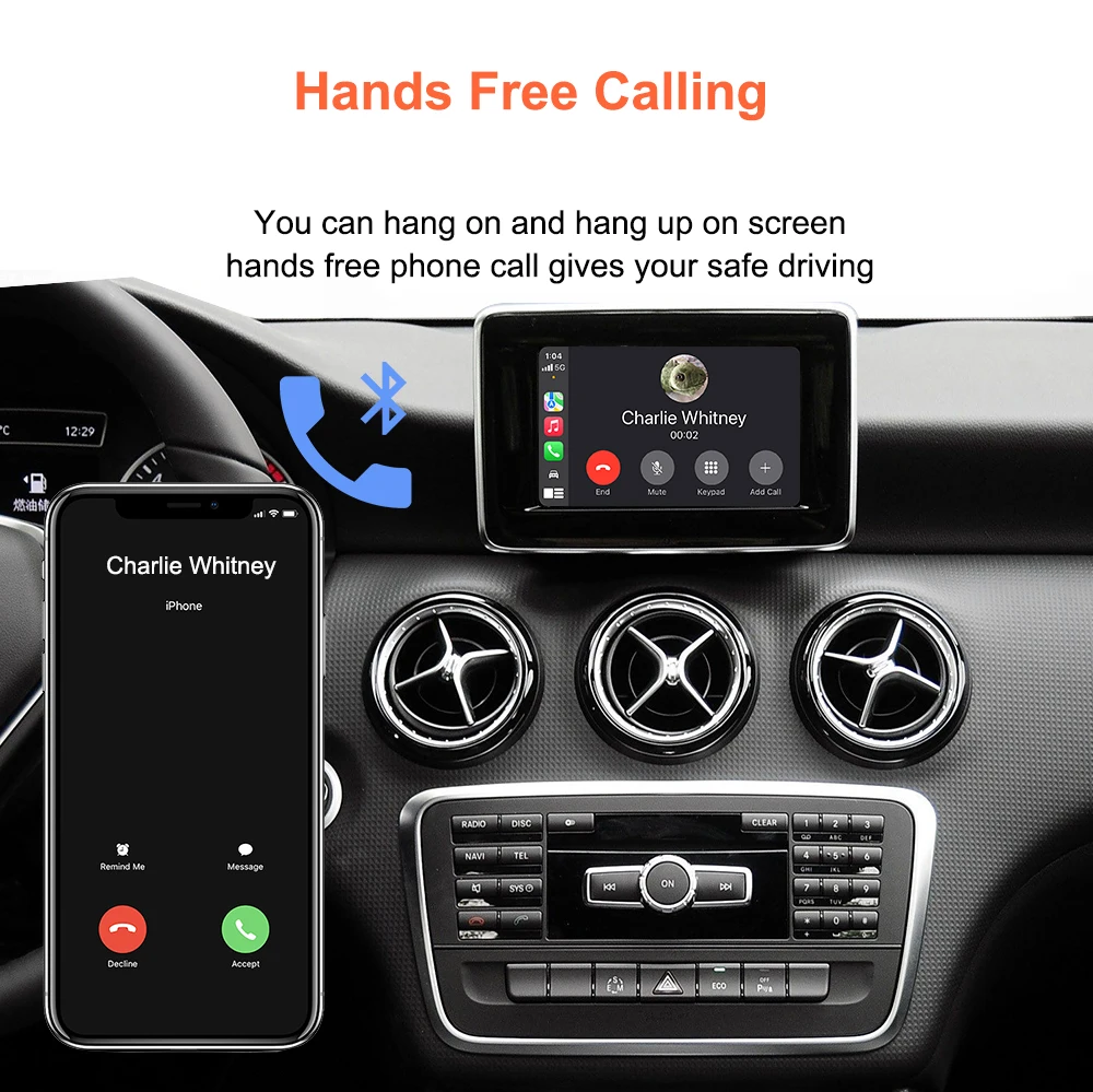 Bonroad Wireless Carplay Android Auto Retrofit Kits for Mercedes Benz a B C E Class Gla Cla Glk Cls W204 W176 W246 Ntg4.5/4.7